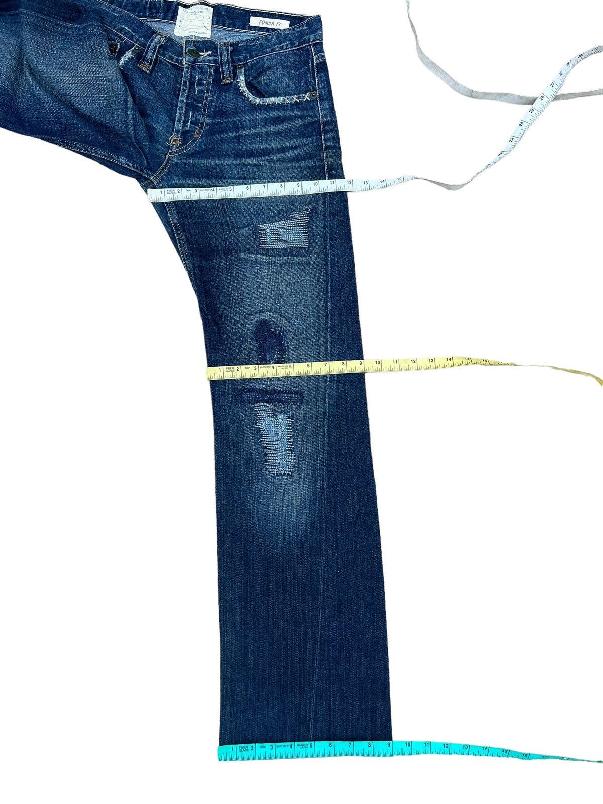 Jimmy Taverniti Taverniti Fonda 17 Distressed Denim Jeans Size US 30 / EU 46 - 4 Thumbnail