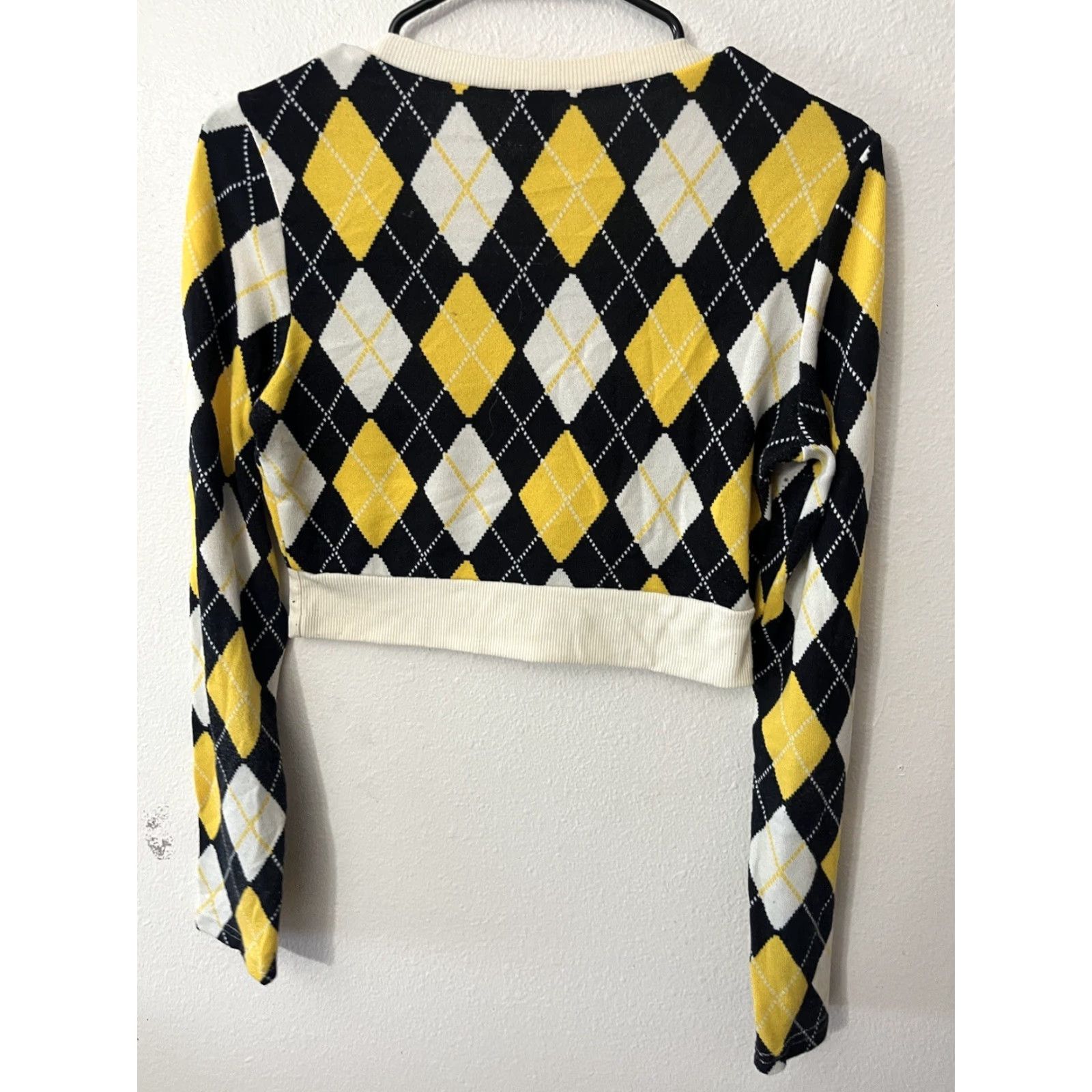 Shein SHEIN Women’s Multicolor Argyle Long Sleeve Sweater Cardigan Size L V-Neck Size L / US 10 / IT 46 - 2 Thumbnail