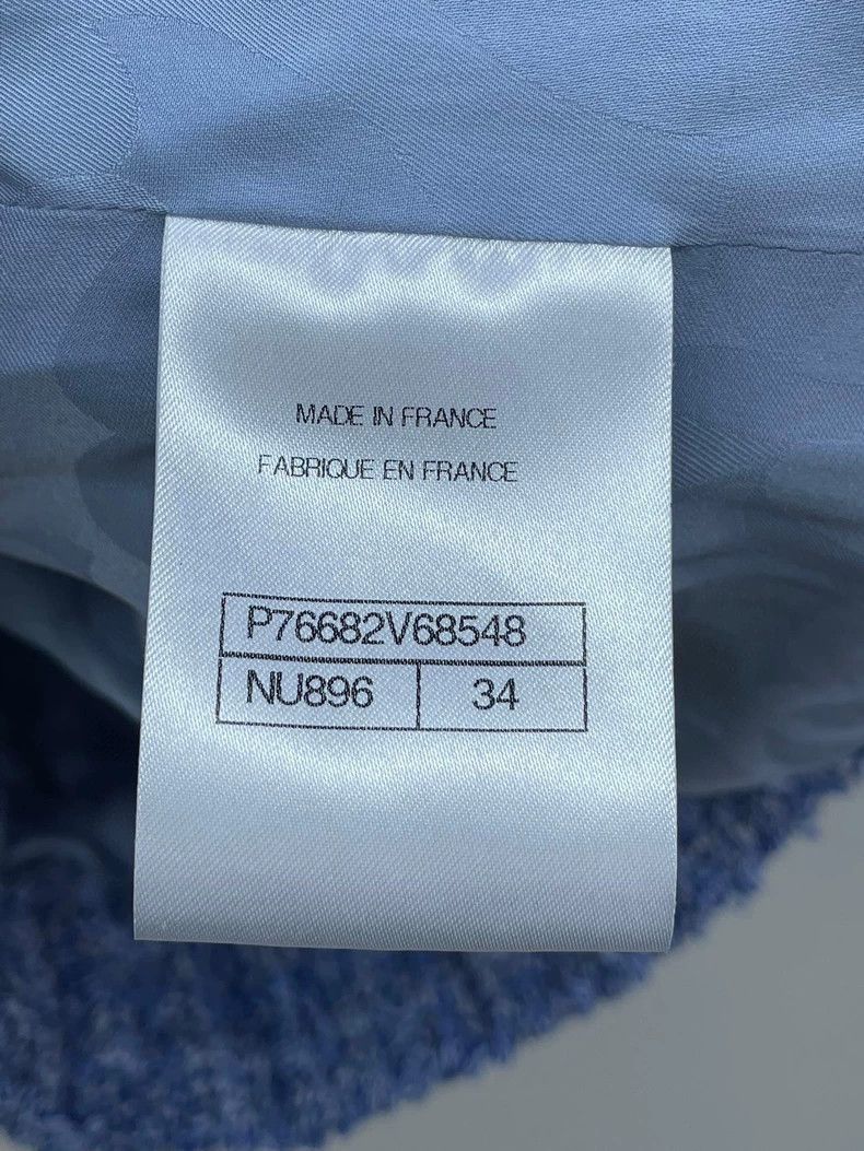 Chanel Blue White Woven Short Sleeve Jacket -2505 Size US S / EU 44-46 / 1 - 6 Thumbnail