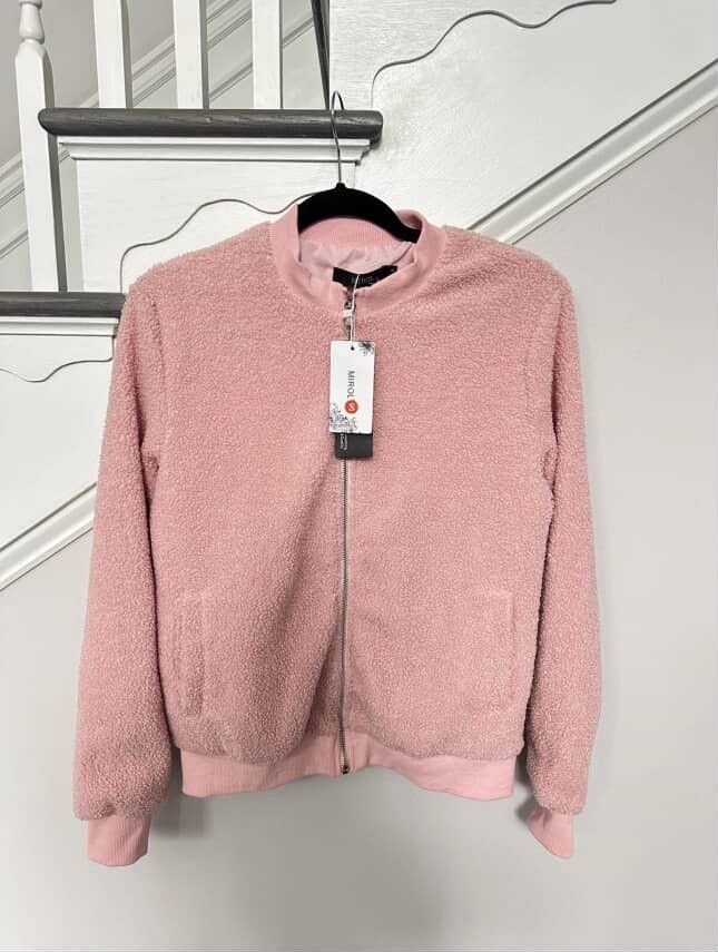 Other MIROL NWT Women’s Sherpa Fleece Jacket Faux Zip Up Bomber Size S / US 4 / IT 40 - 3 Thumbnail