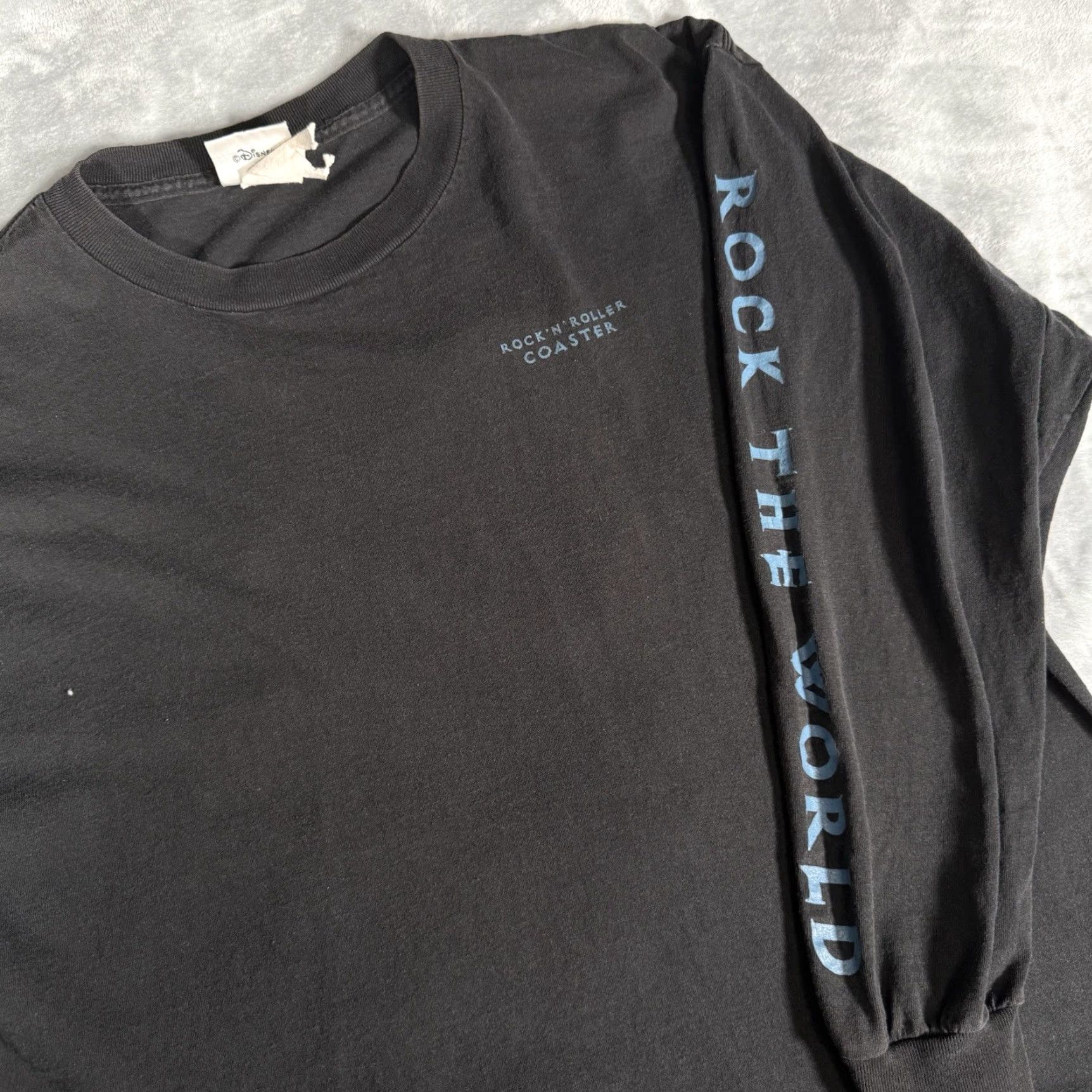 Vintage VINTAGE Rock N Roller Coaster T Shirt Mens 2XL Slim Fit Faded Black Y2K Size US XXL / EU 58 / 5 - 4 Thumbnail
