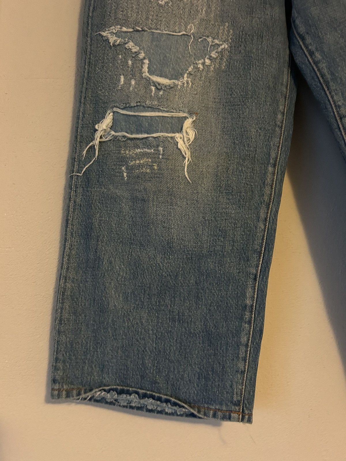 Givenchy Baggy Distressed Cropped Denim Jeans - Size 28 Size US 28 / EU 44 - 4 Thumbnail