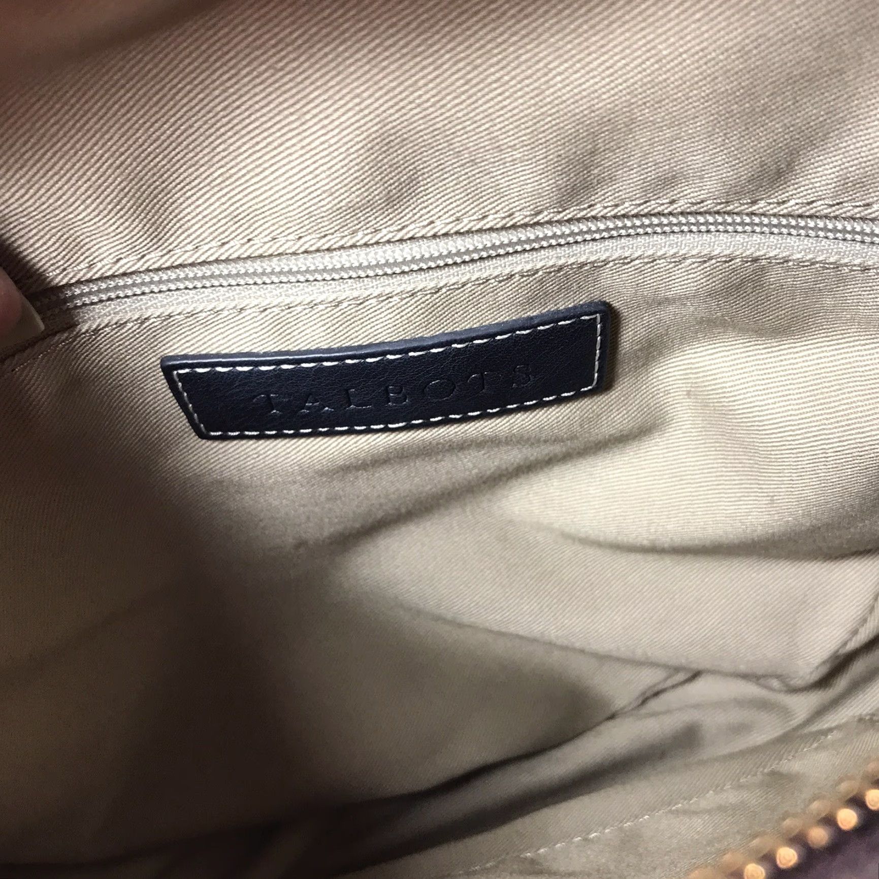 Talbots Talbots Satchel Bag Women Medium Beach Casual 10in Straw Polyurethane Blue Beige Zip Closure Size ONE SIZE - 5 Thumbnail