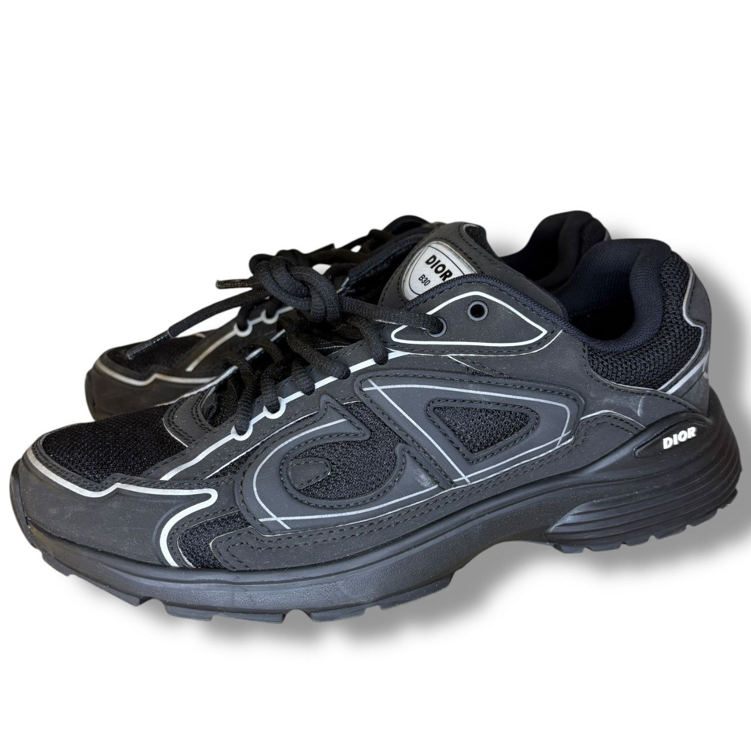 Dior Dior B30 Black Reflective Sneakers | Size 41 (8US) Size US 8 / EU 41 - 4 Thumbnail