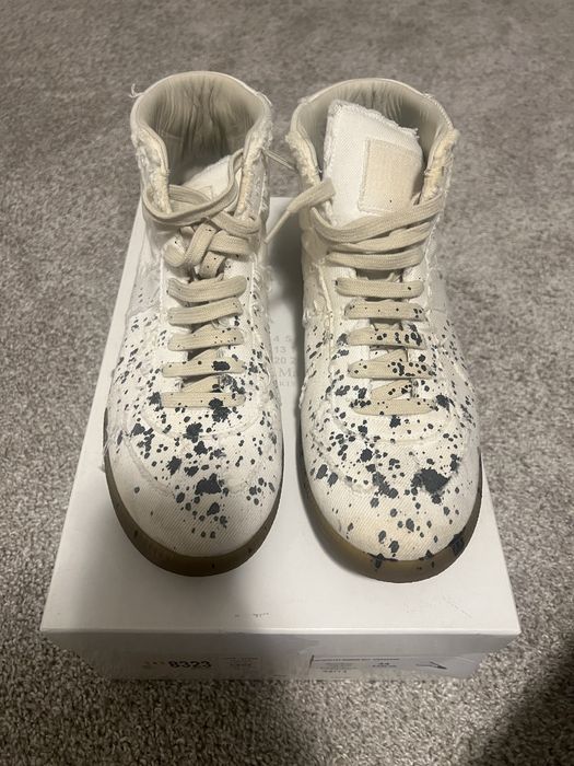 Maison margiela paint discount splatter mid tops grailed