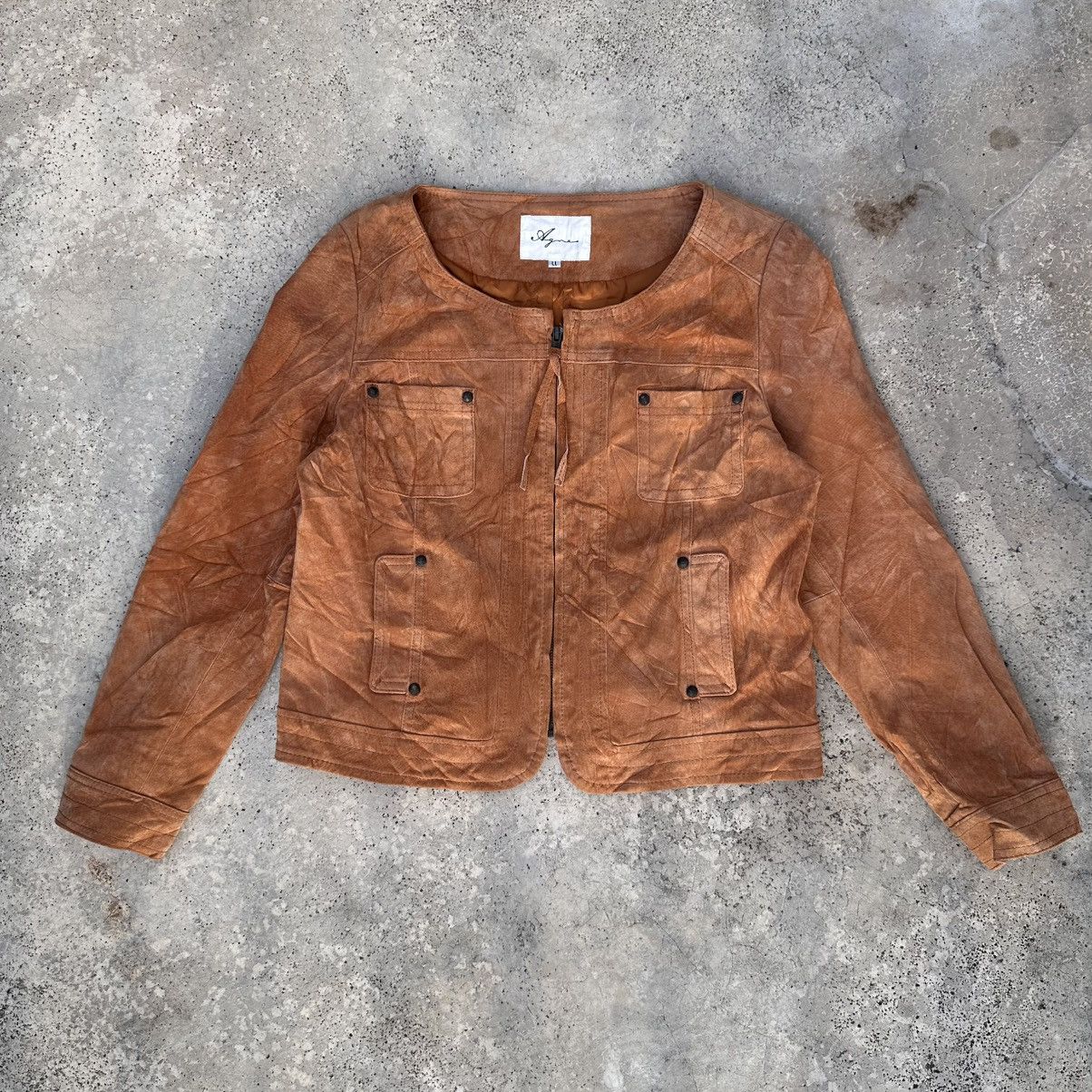 Vintage Suede Leather Women Jacket by Agnes B