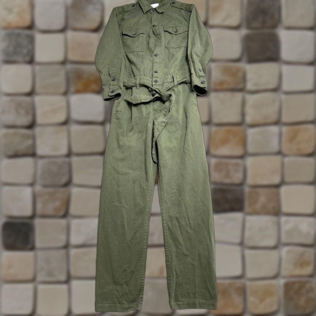 Vintage Current Elliott Jumpsuit Women’s Green Denim Cotton Belted Mele Coverall (0) Size 25" / US 0 / IT 36 - 1 Thumbnail