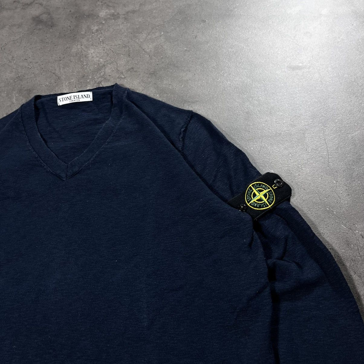 Stone Island Stone Island 00s Vintage Vneck Knit Sweater Massimo Osti Size US L / EU 52-54 / 3 - 4 Thumbnail