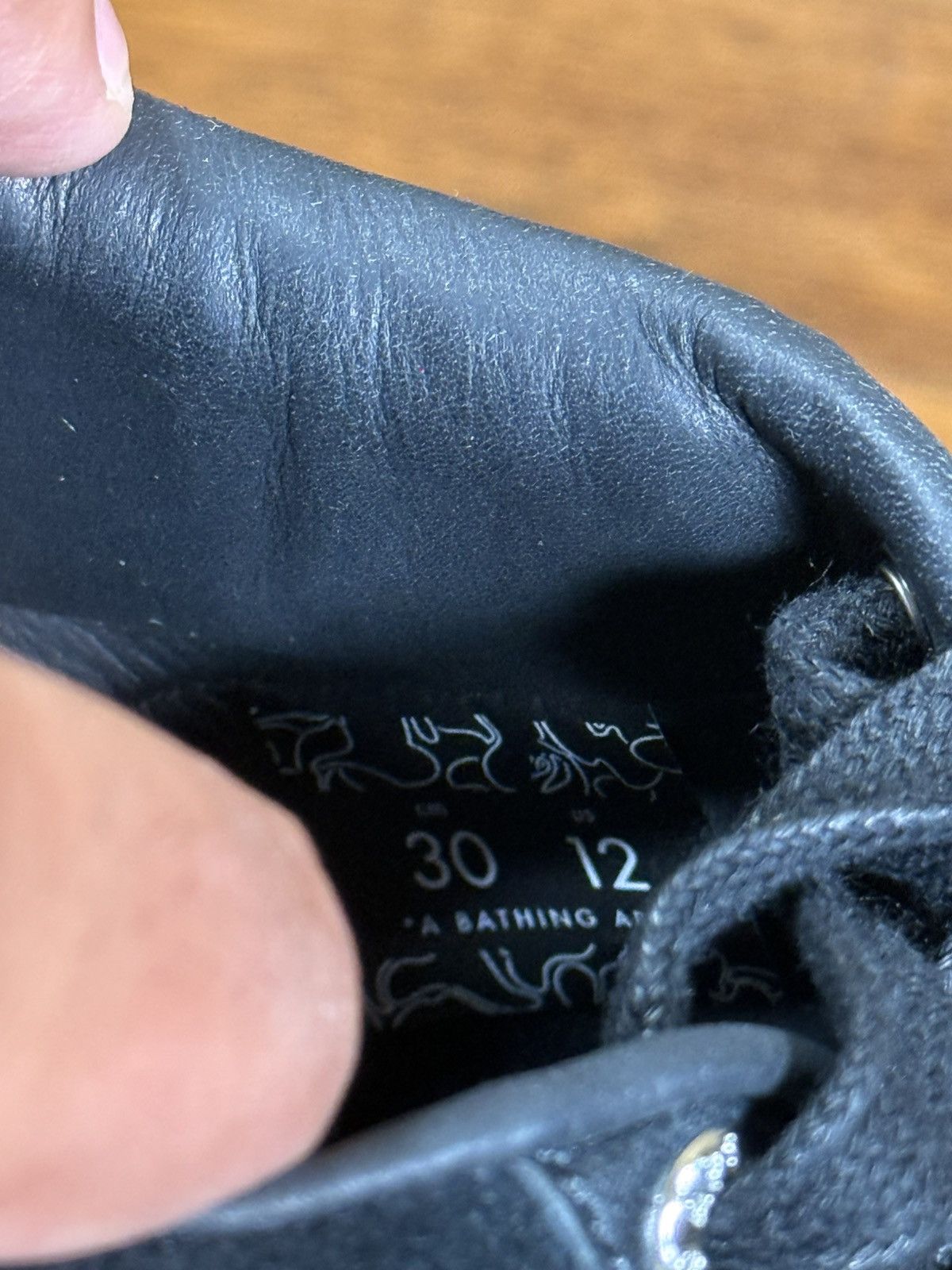 Bape Bapesta Low 'Black' 1G70191042 Men’s Size 12 Damaged Box lid Size US 12 / EU 45 - 6 Thumbnail