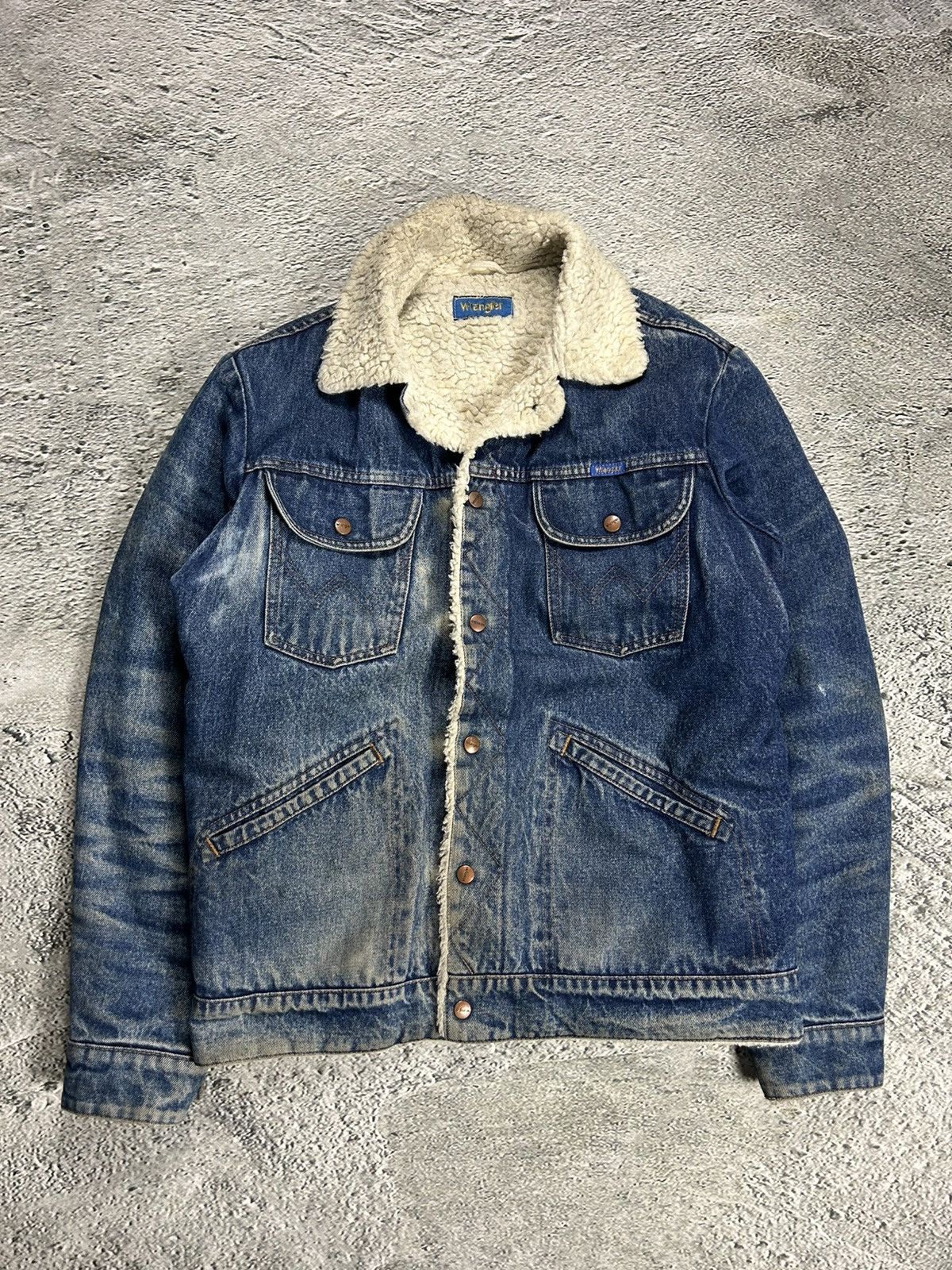 Wrangler 60's Wrangler Sherpa jacket denim vintage blue Size US L / EU 52-54 / 3 - 1 Thumbnail
