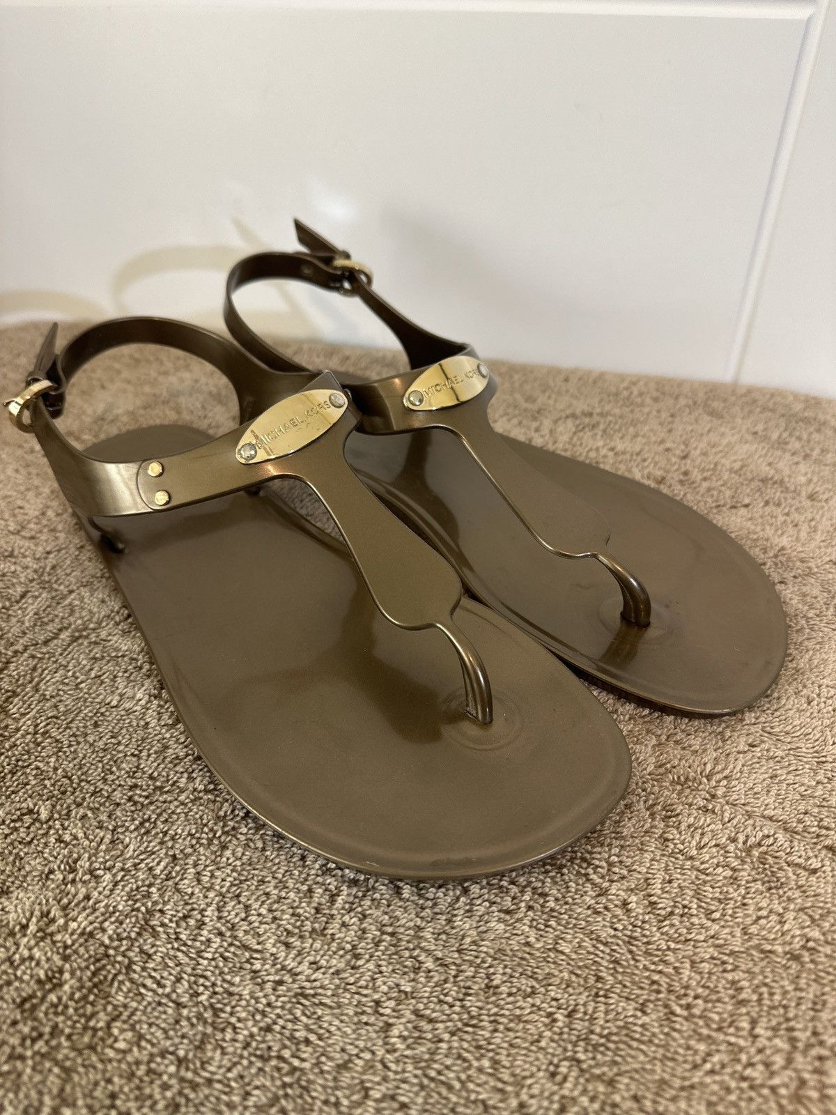 Michael Kors MICHAEL Michael Kors MK Bronze Plate Jelly Sandals Size US 9 / IT 39 - 3 Thumbnail