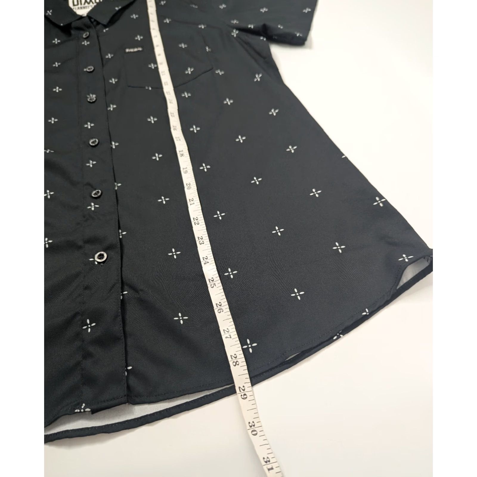Vintage Dixxon Flannel Party AOP Shirt Womens Large Black Button-Up Plaid Collared Short Sleeve Punk Rock Motorcycle Metal Biker With Pockets Size L / US 10 / IT 46 - 4 Thumbnail