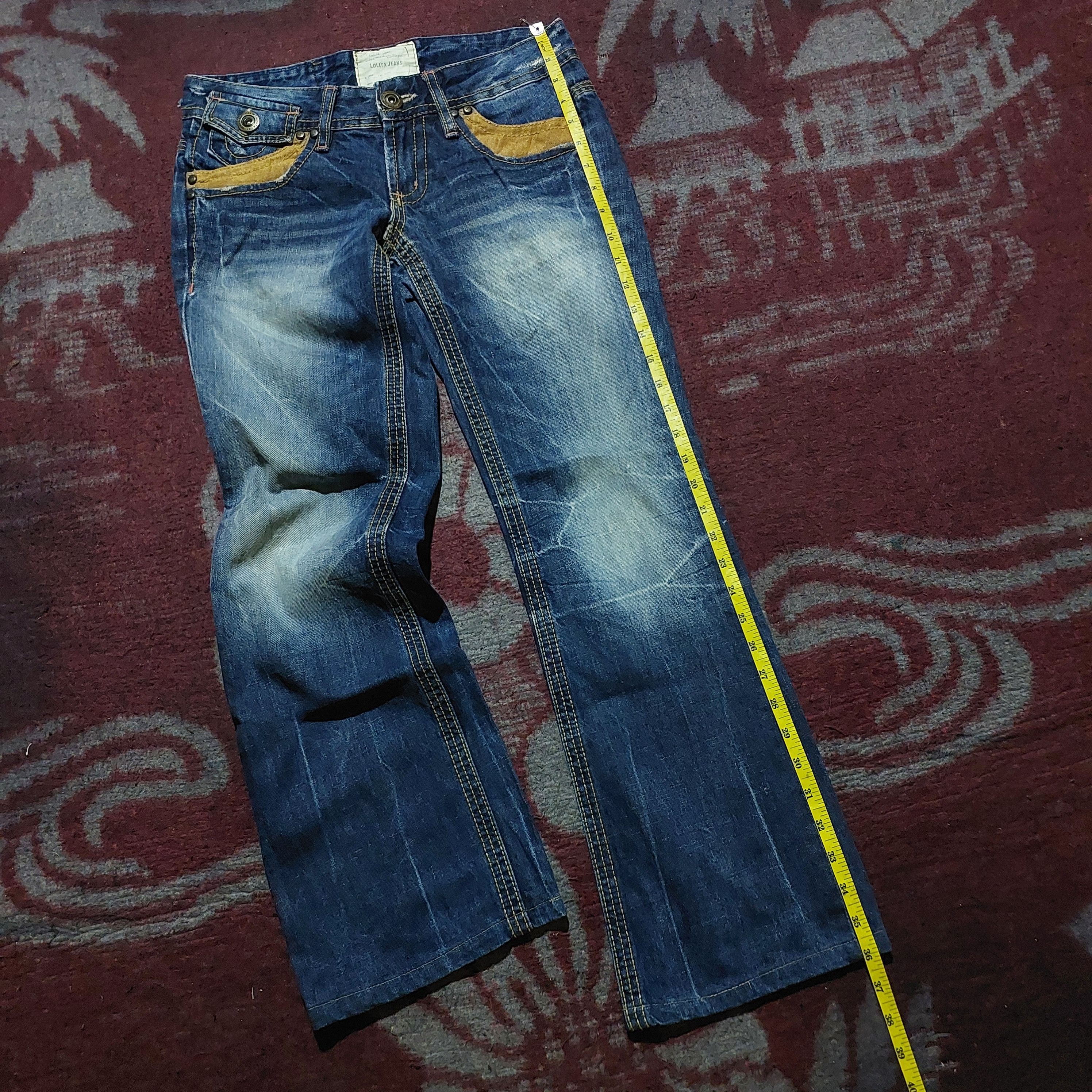 Tornado Mart Lolita japan Clawmark Leather Pocket Back Flare Jeans blue Size US 30 / EU 46 - 13 Thumbnail