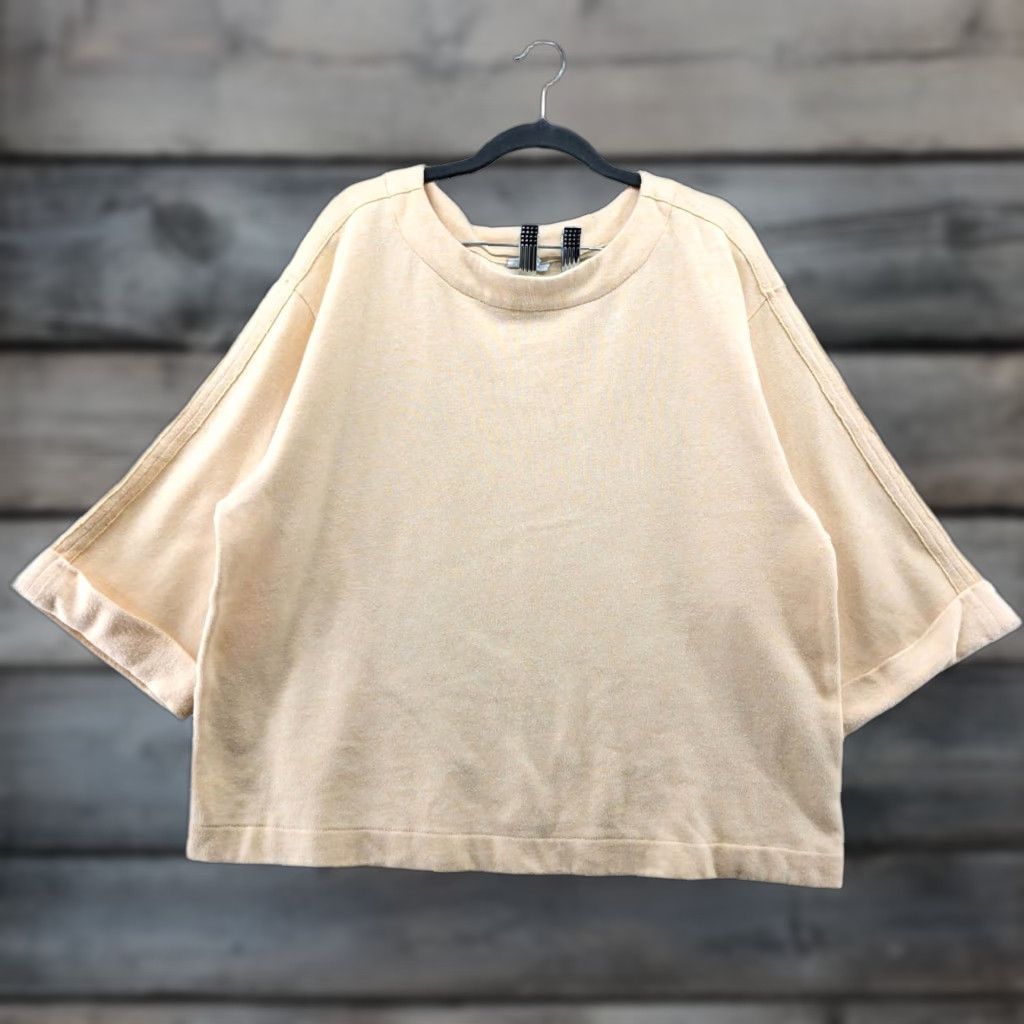 J. Jill VINTAGE J. Jill Women's Sweatshirt Pullover 3/4 Sleeve Lightweight Cotton Blend Yellow Casual LP Size L / US 10 / IT 46 - 1 Thumbnail