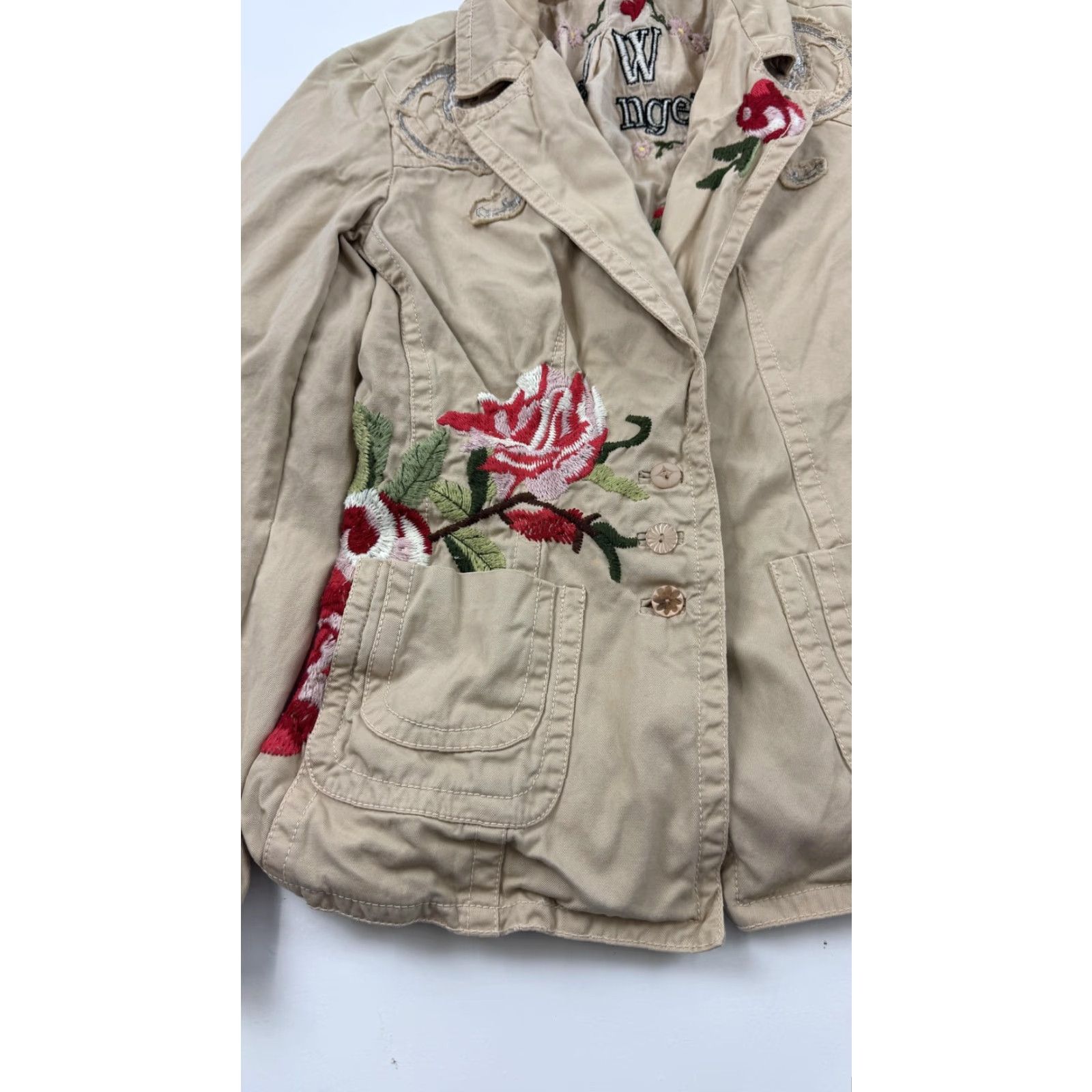 Johnny Was Johnny Was Blazer Womens XS Khaki Embroidered Floral Boho JW Los Angeles Size XS / US 0-2 / IT 36-38 - 3 Thumbnail