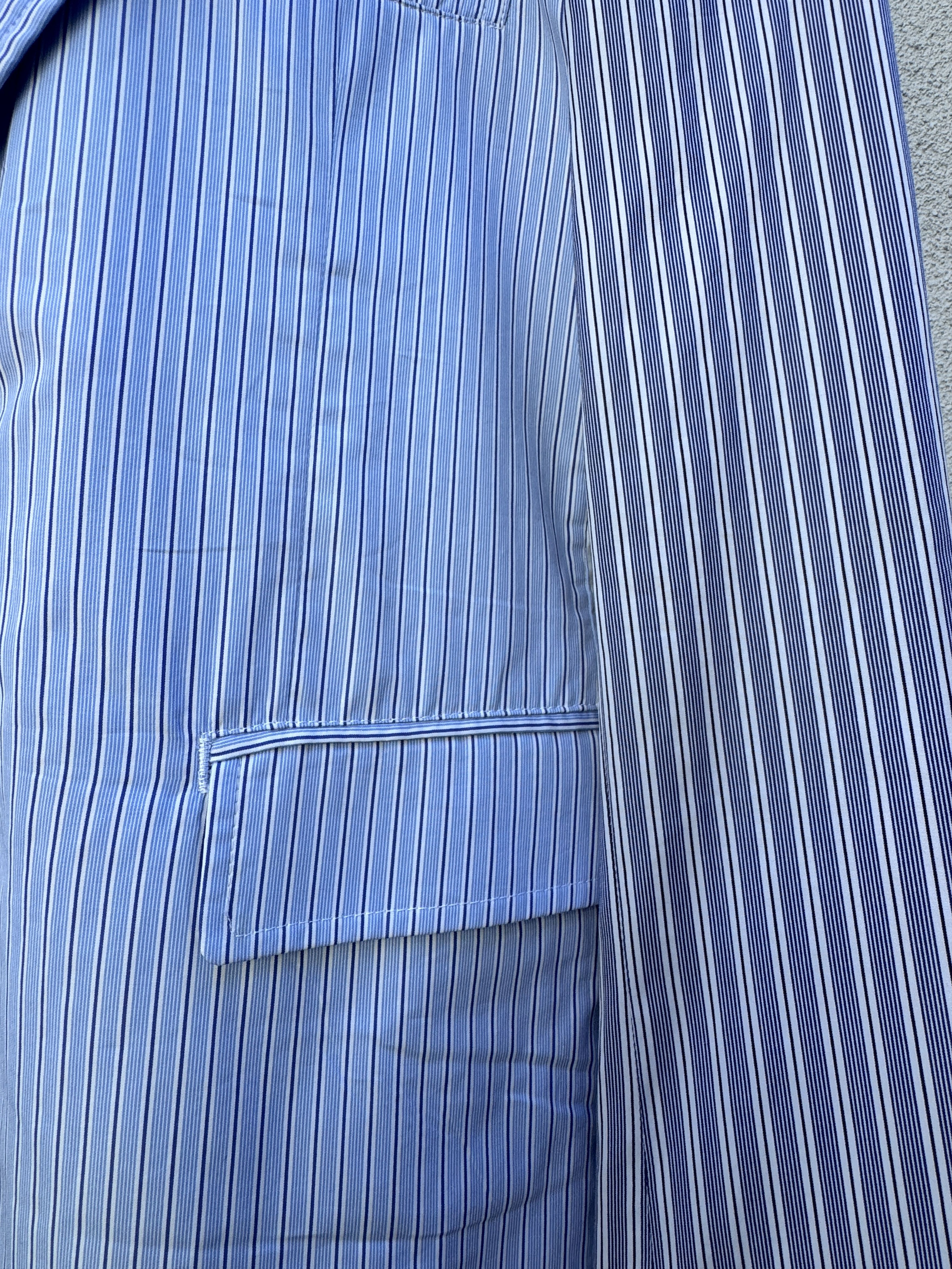 Comme des Garcons COMME des GARCONS SHIRT Blue White Striped Cotton Blazer S Size 48S - 6 Thumbnail