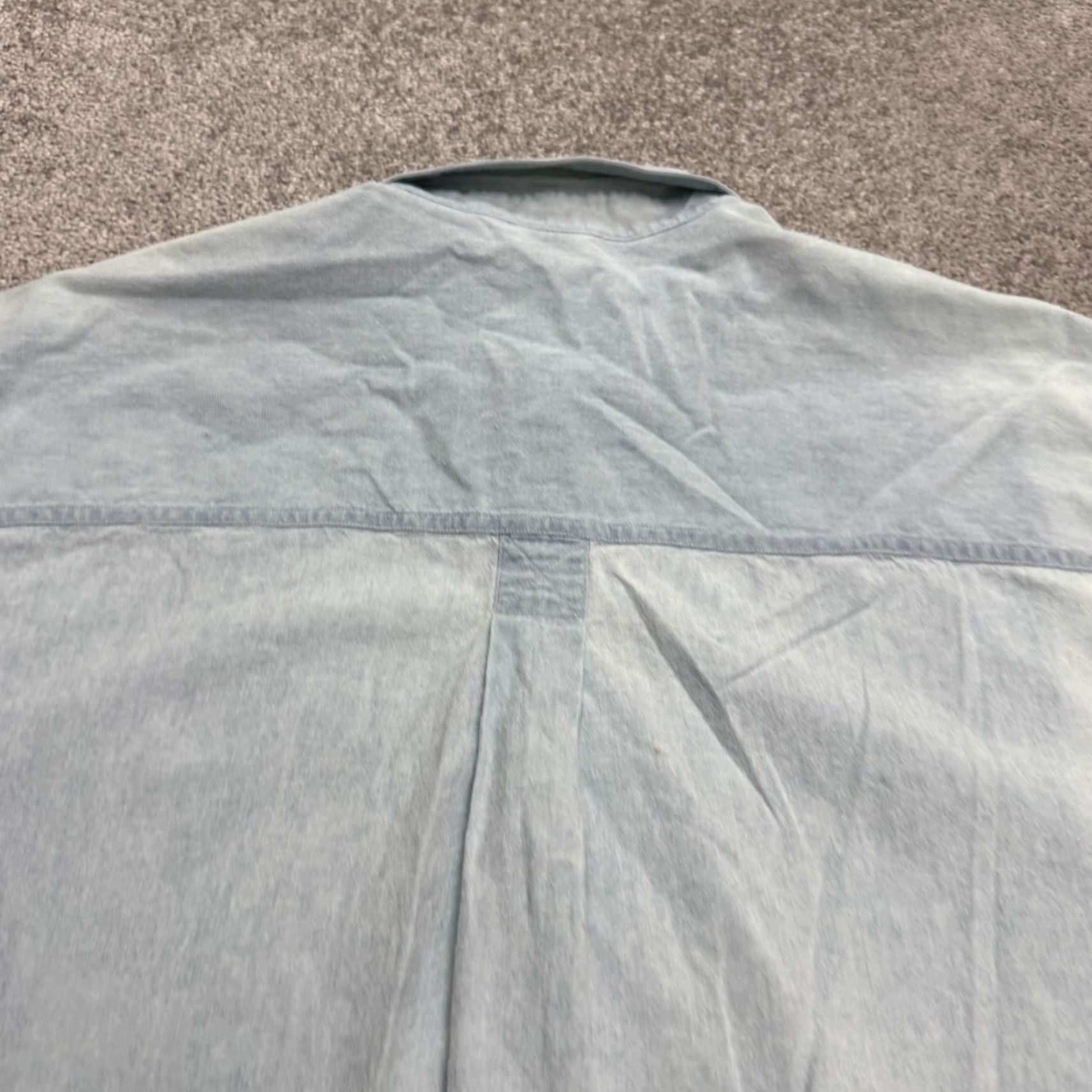 Vintage VINTAGE Arbor Way Button-Down Shirt Mens Large Chambray Short Sleeve Blue 50 in Chest Mens Casual Shirt Size US L / EU 52-54 / 3 - 4 Thumbnail