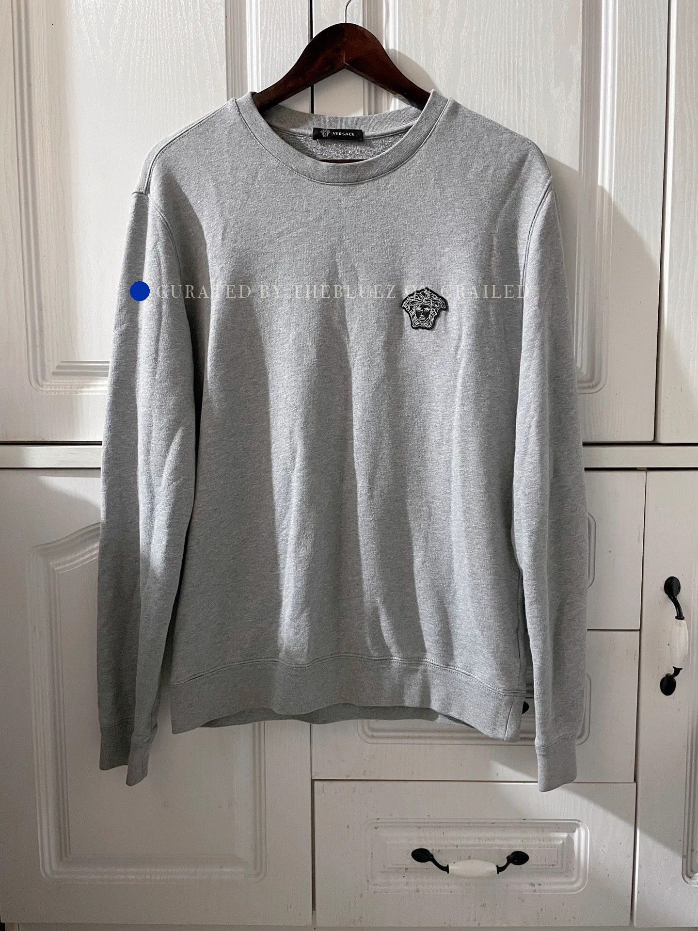 Versace Gray Embroidered Medusa Logo Knit Sweatshirt Size US L / EU 52-54 / 3 - 1 Thumbnail
