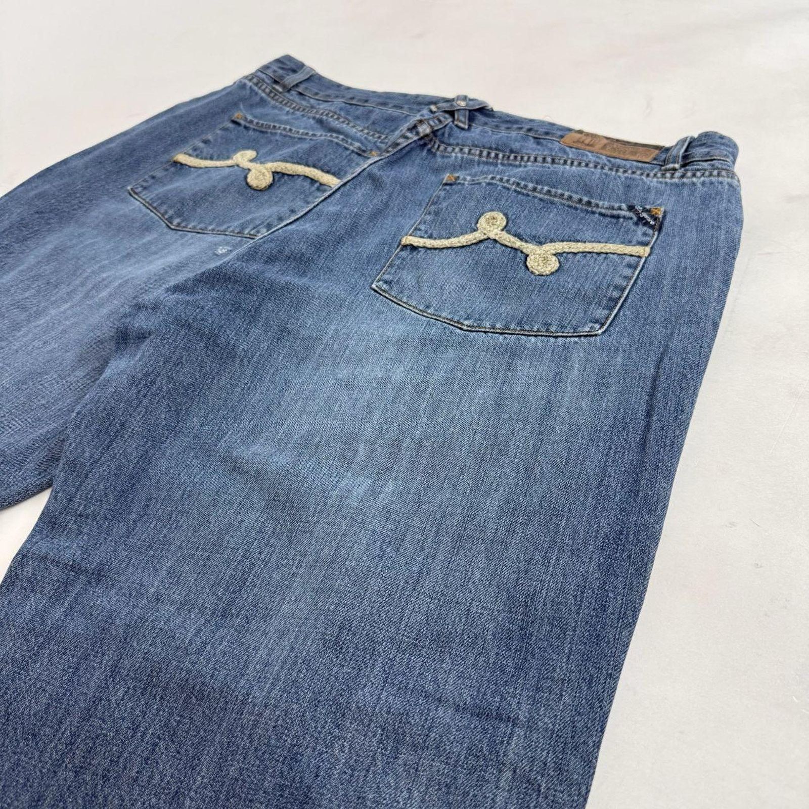 Ecko Unltd. × JNCO × Vintage Vintage y2k embroidered baggy skater wide leg archive jeans Size US 40 / EU 56 - 2 Thumbnail