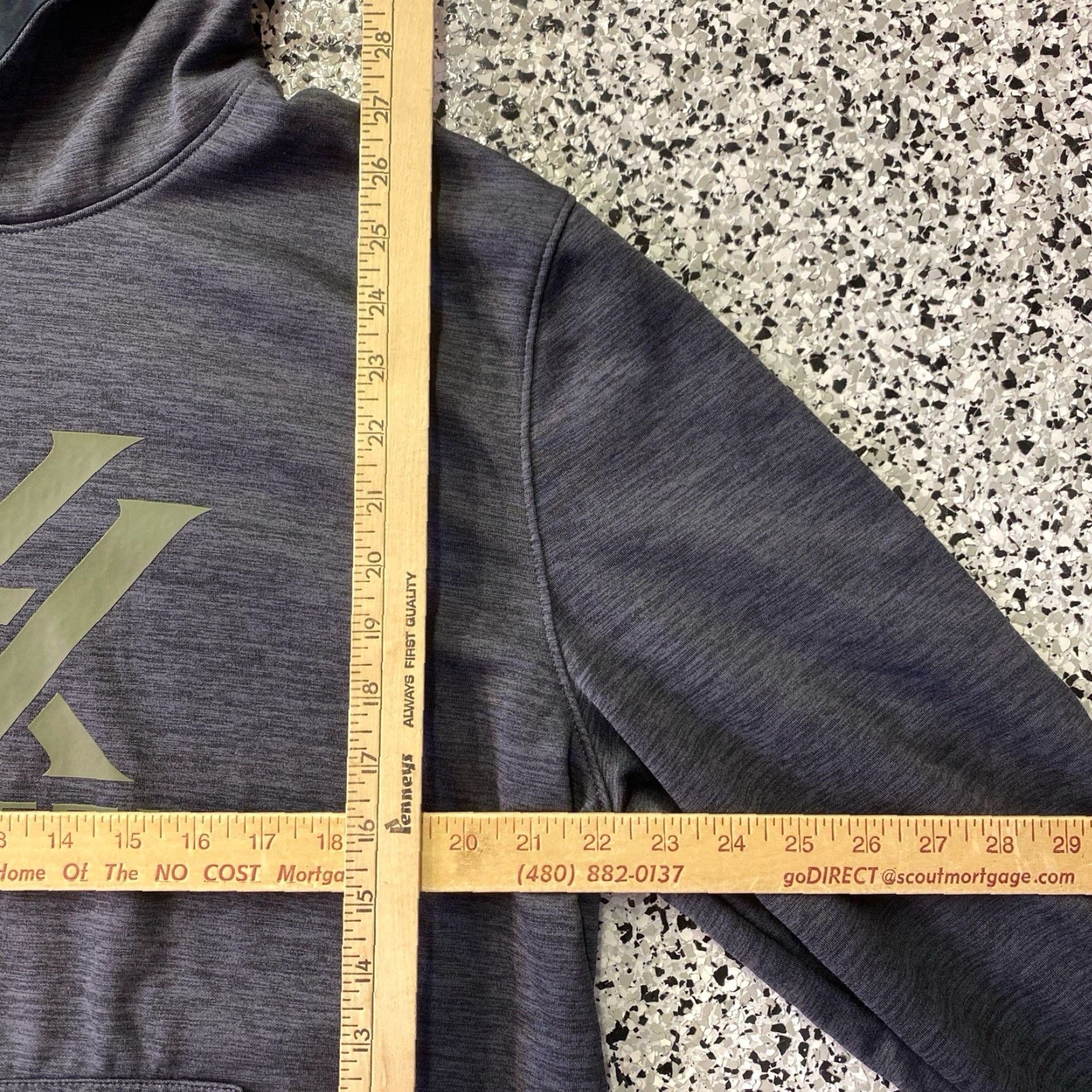 Logo 7 Vortex Hoodie Mens XL Gray Pullover Long Sleeve Logo Polyester Sweatshirt Size US XL / EU 56 / 4 - 2 Thumbnail