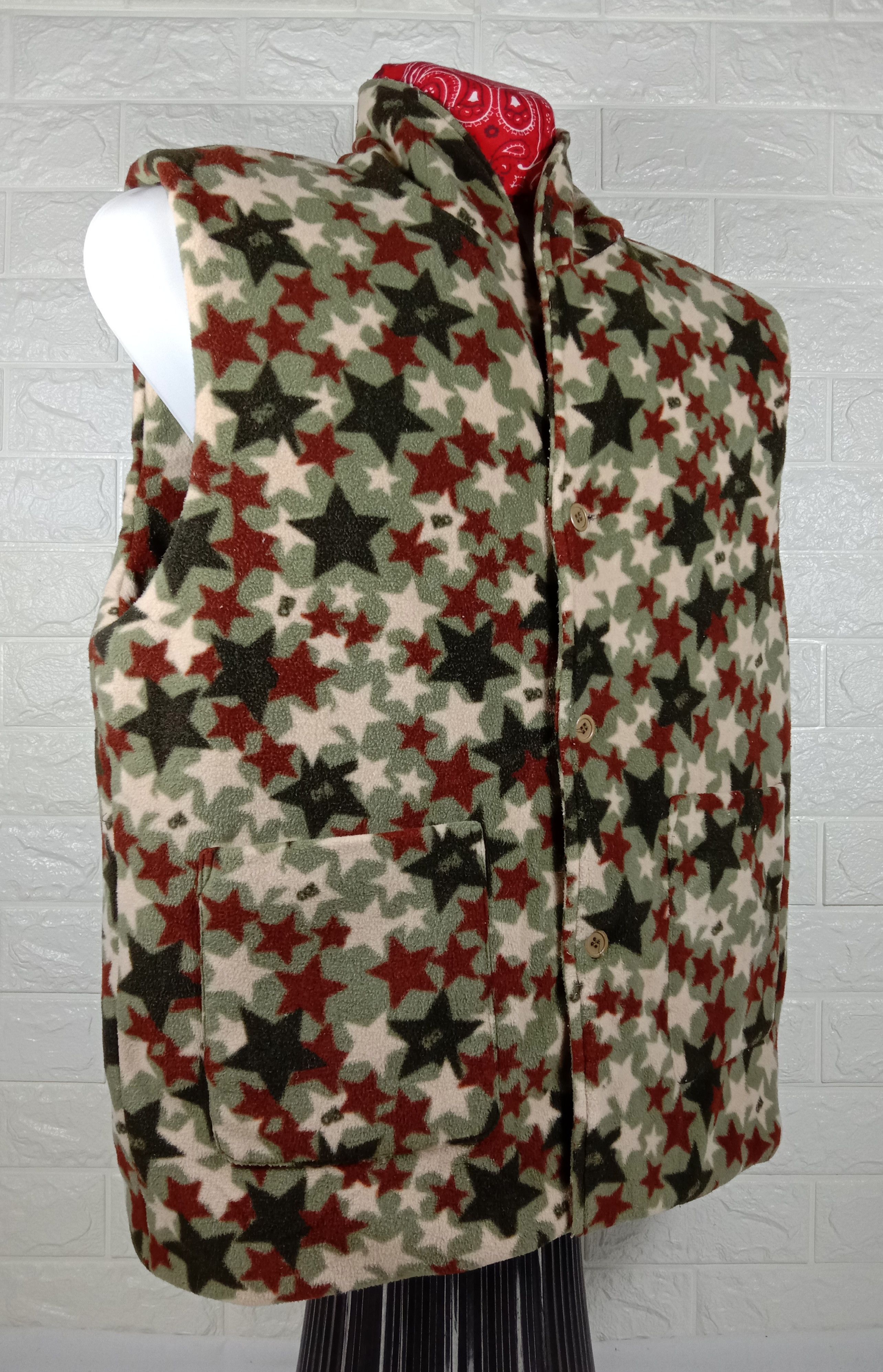 Japanese Brand Vintage Camo Stars Design Fleece Vest Size US L / EU 52-54 / 3 - 2 Thumbnail