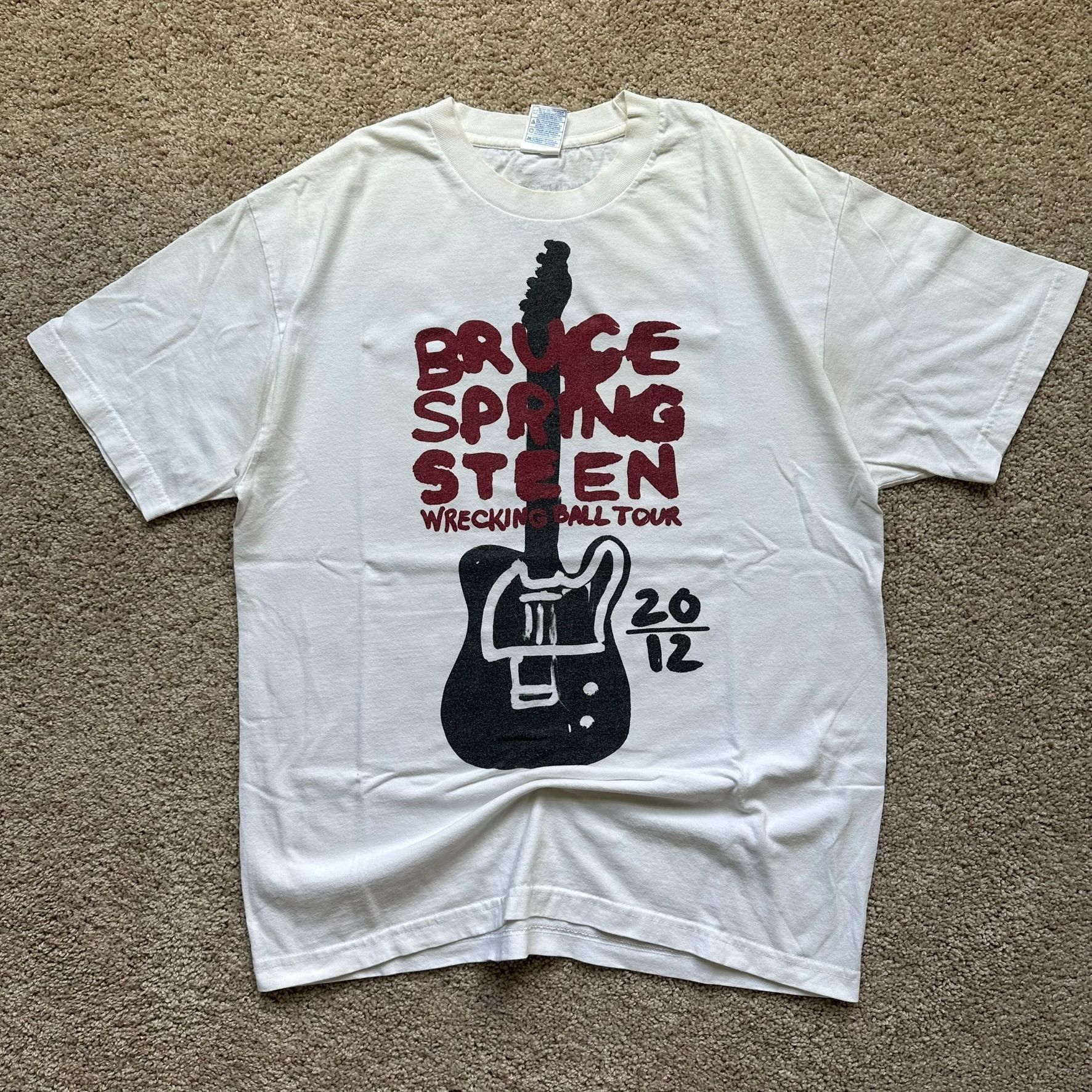 Band Tees Bruce Springsteen Wrecking Ball Tour T-Shirt White Concert R Size US L / EU 52-54 / 3 - 1 Thumbnail
