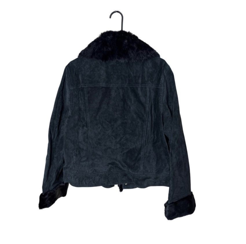 Other JDS Black Suede Leather Jacket Genuine Rabbit Fur Trim XL Size XL / US 12-14 / IT 48-50 - 7 Thumbnail