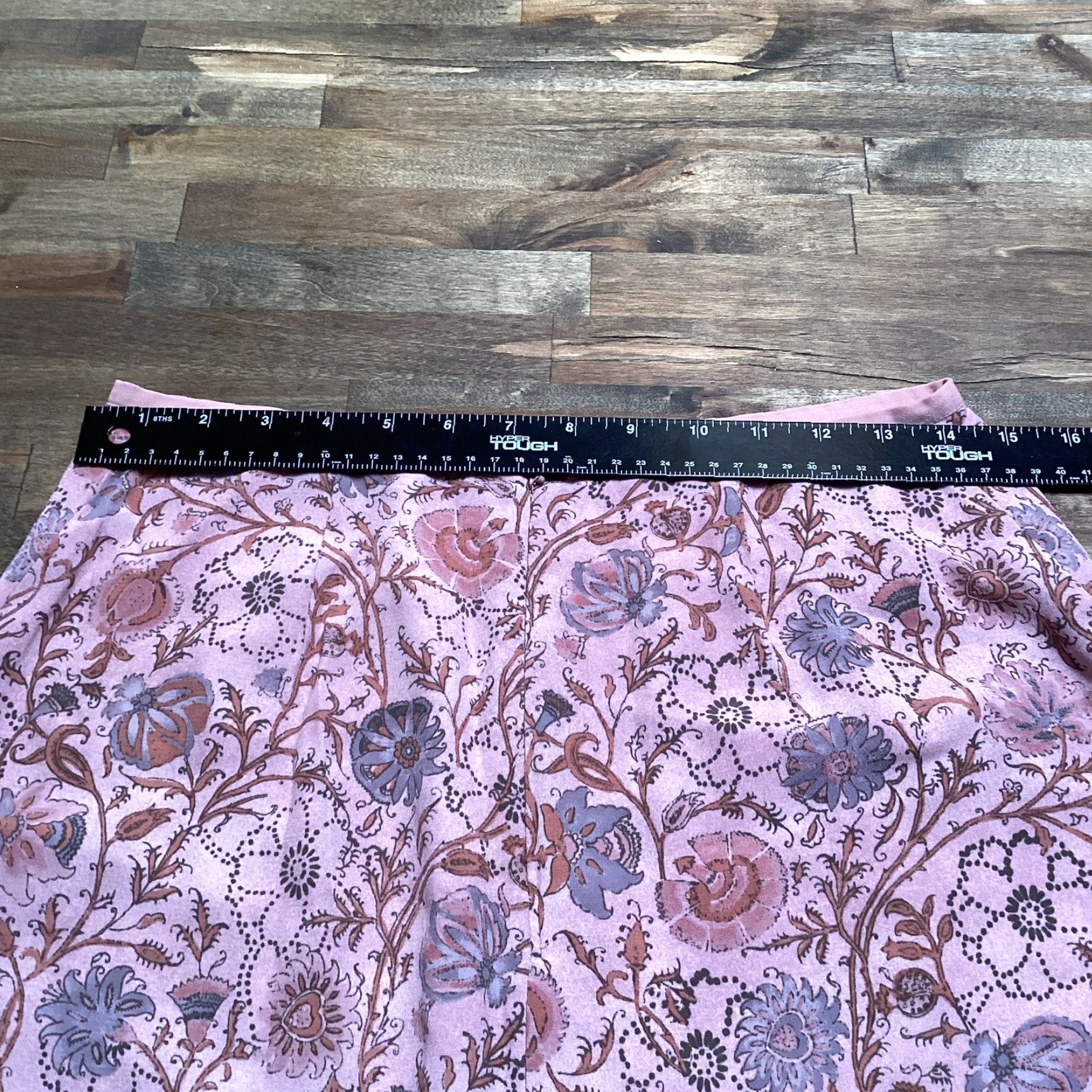 Pinko Sigrid Olsen Sport Skirt Women 6 Midi Dusty Pink Floral Rayon Back Zip Lined A-Line Casual Business Travel Summer Spring Fall Size 28" / US 6 / IT 42 - 5 Thumbnail