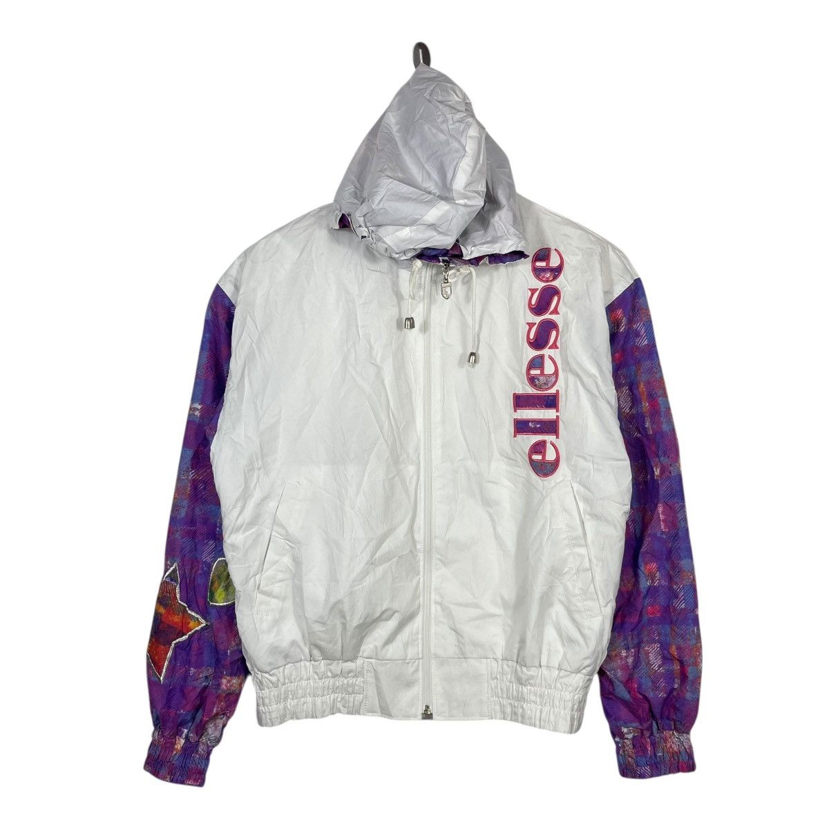 Ellesse Vintage Ellesse Windbreaker Jacket White Purple Graphic Size US L / EU 52-54 / 3 - 1 Thumbnail