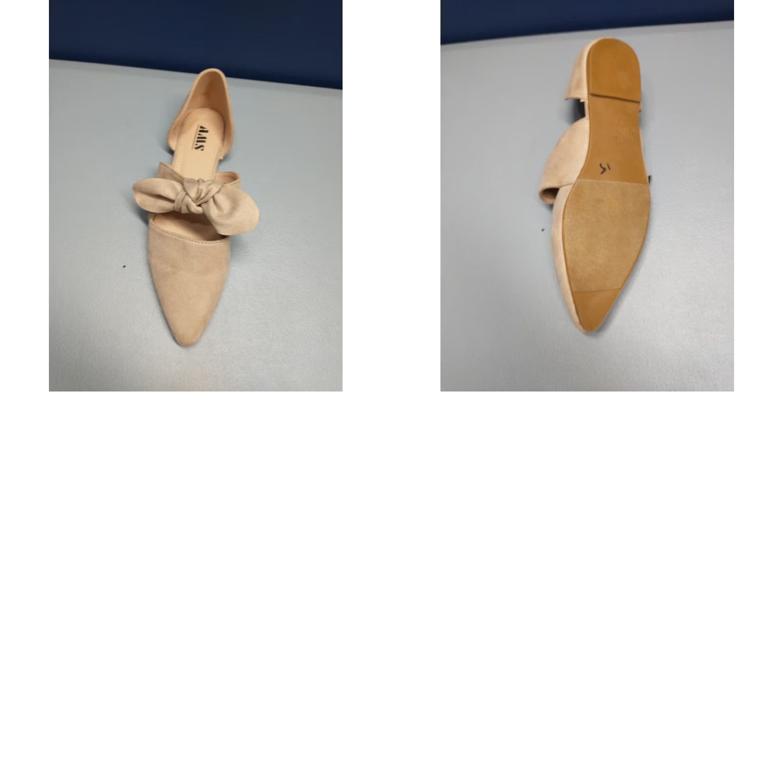 Vintage AMS Isabella 28 Bowknot Flats Womens Size 7.5 Tan Faux Suede Pointed Toe Slip On Women’s Flat Size US 8 / IT 38 - 9 Thumbnail
