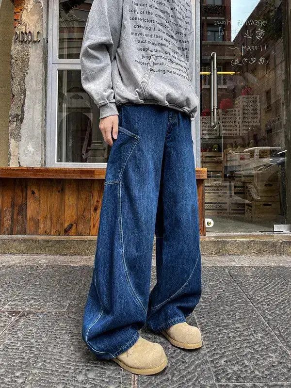 Japanese Brand Retro loose embroidered pocket jeans Size US 32 / EU 48 - 2 Thumbnail