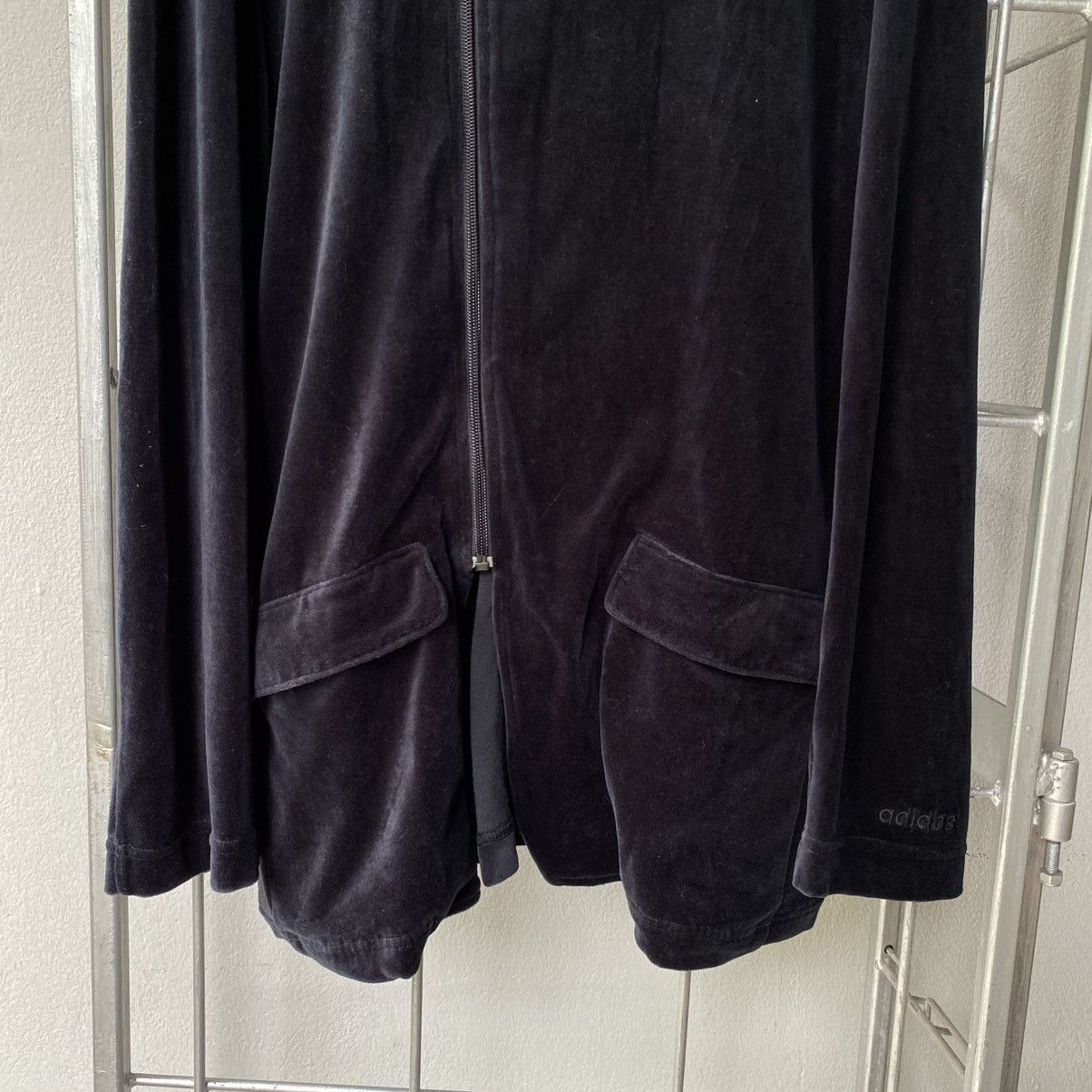 Adidas Adidas Black Velour Zip Jacket Size US M / EU 48-50 / 2 - 14 Thumbnail