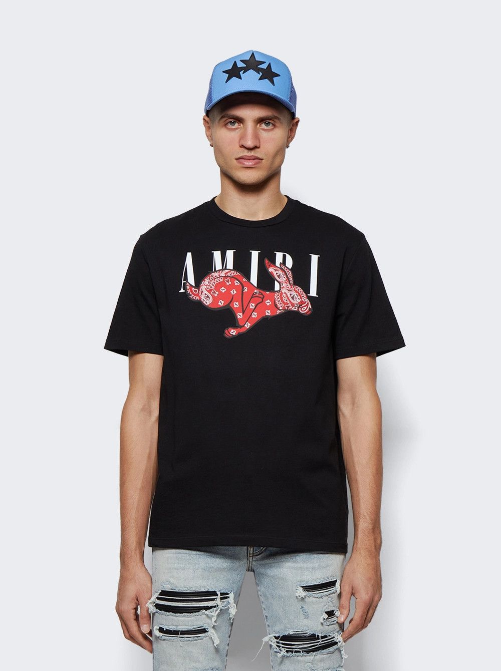Amiri o1gr1nt1124 Cny Rabbit Logo T-Shirt in Black Size US M / EU 48-50 / 2 - 3 Thumbnail