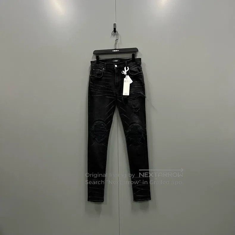 Amiri Size 31 Black destroys jeans.