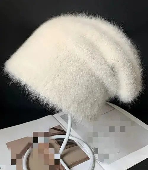 Other Rabbit White Fur Beanie Hat Size ONE SIZE - 2 Thumbnail