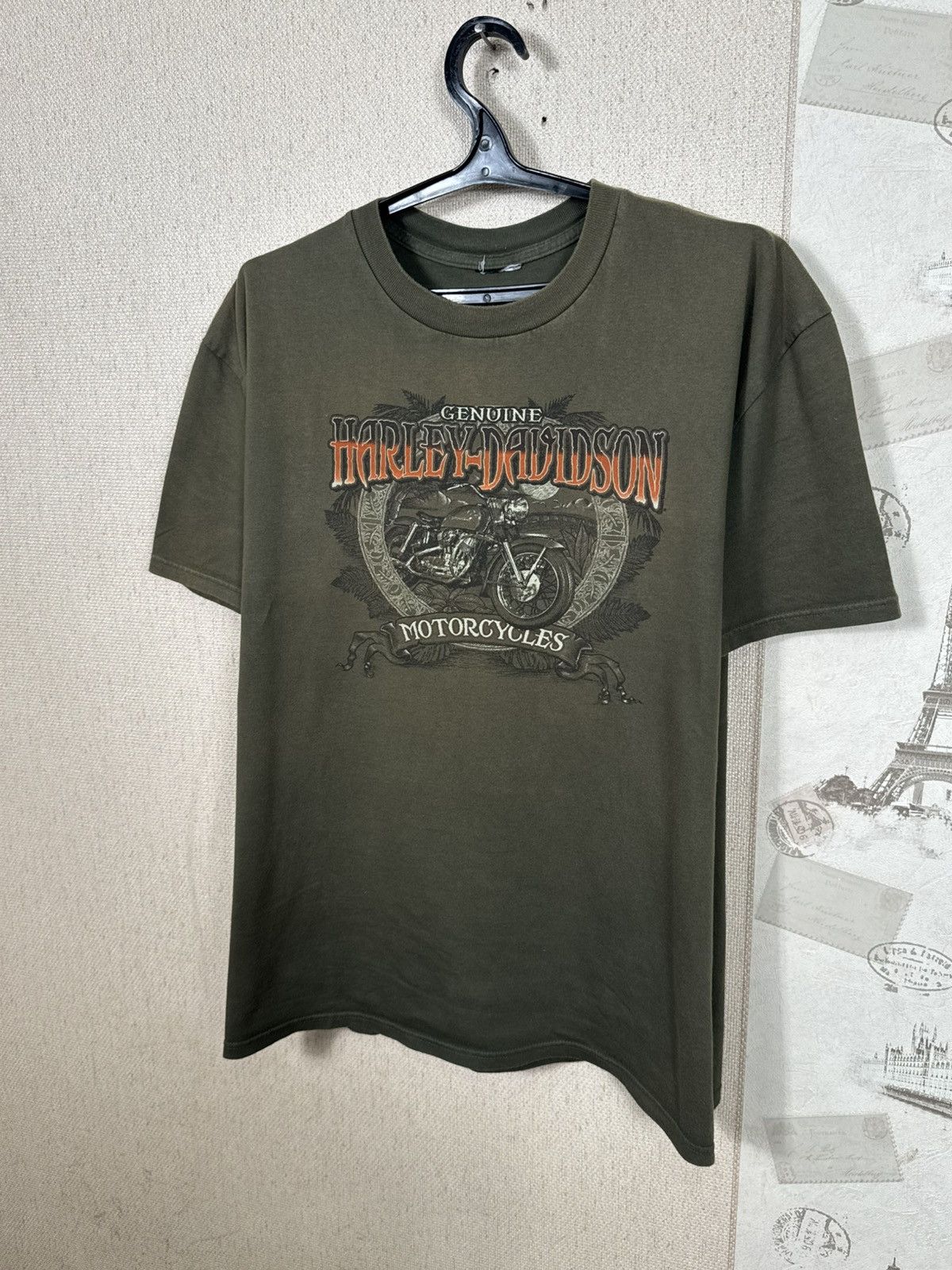 Harley Davidson Vintage Harley Davidson T shirt Swiss Biker USA XL Green Size US XL / EU 56 / 4 - 5 Thumbnail