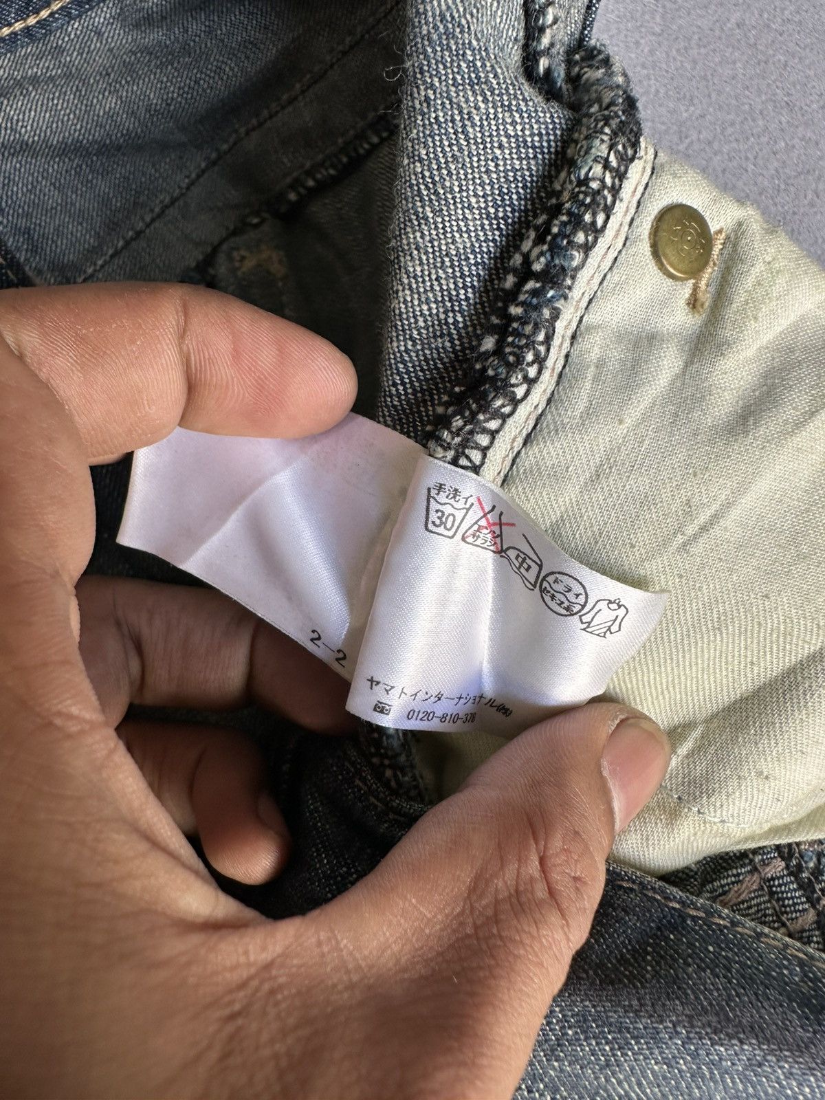 Japanese Brand Nationality + Name II Crosbec Waxed Denim Size US 33 - 19 Thumbnail