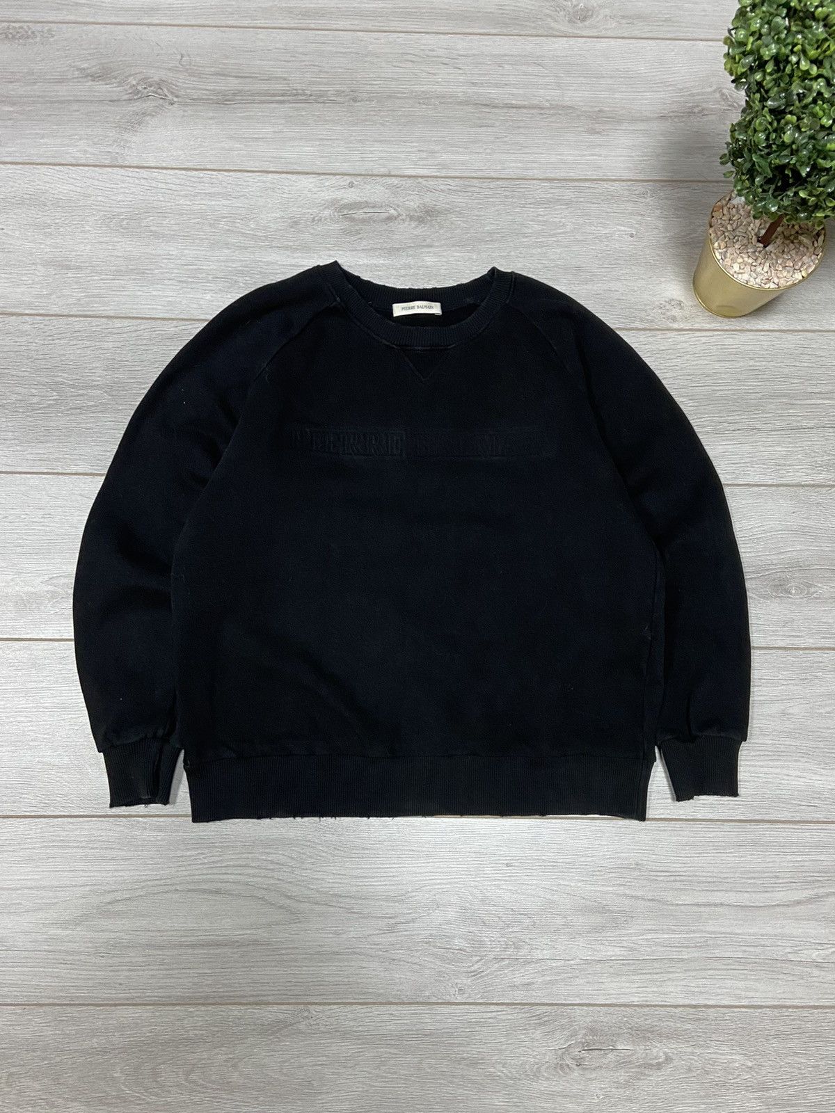 Balmain Pierre Balmain Big Logo Black Sweatshirt Size US L / EU 52-54 / 3 - 1 Thumbnail