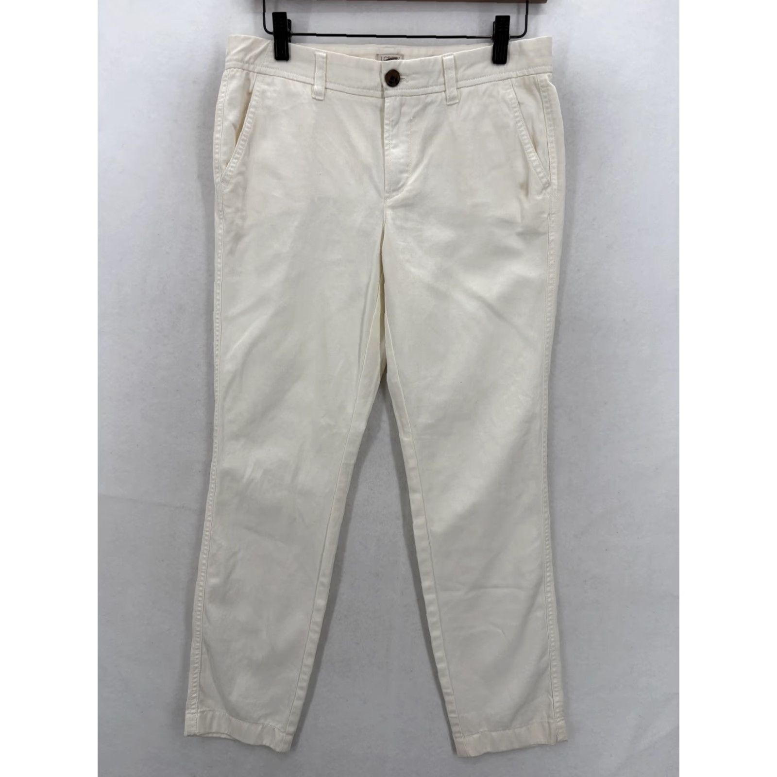 J.Crew J.CREW Chino Pants Womens 0 Beige 100% Cotton Mid Rise Tapered Twill Casual NWT Size 25" / US 0 / IT 36 - 2 Thumbnail