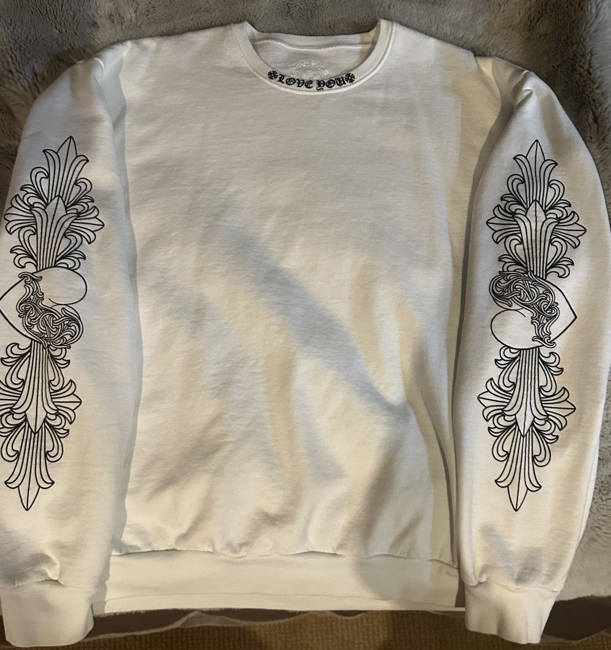 chrome hearts LOVE YOU CREW SWEATSHIRT