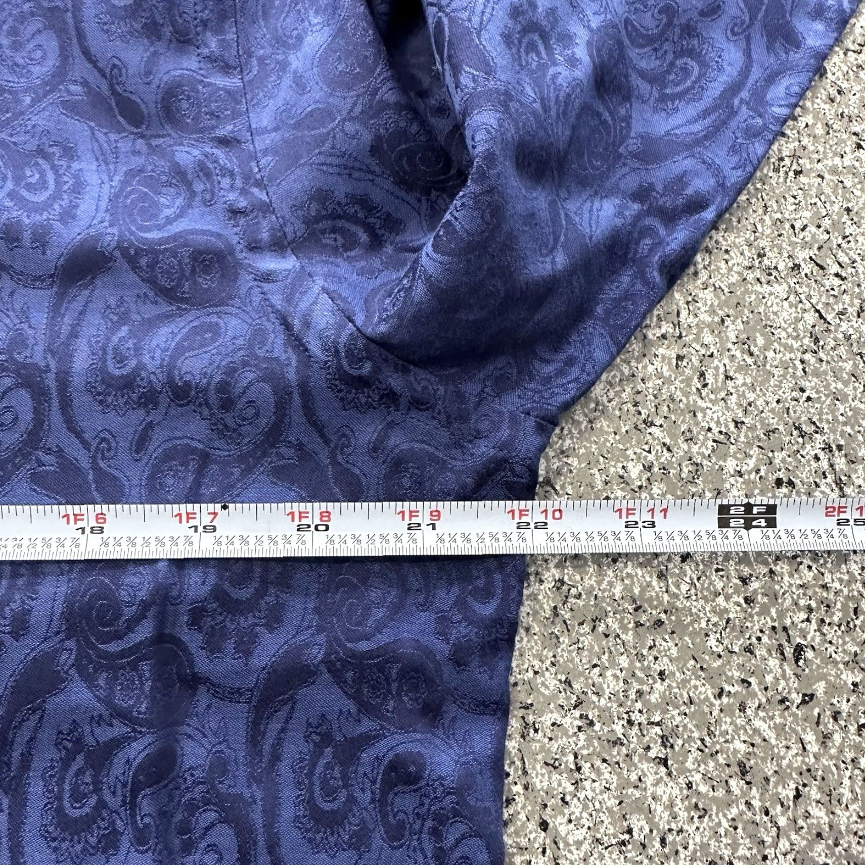 Murano Murano Button-Up Shirt Mens M Paisley Navy Blue Cotton Dress Shirt Size 40R - 3 Thumbnail