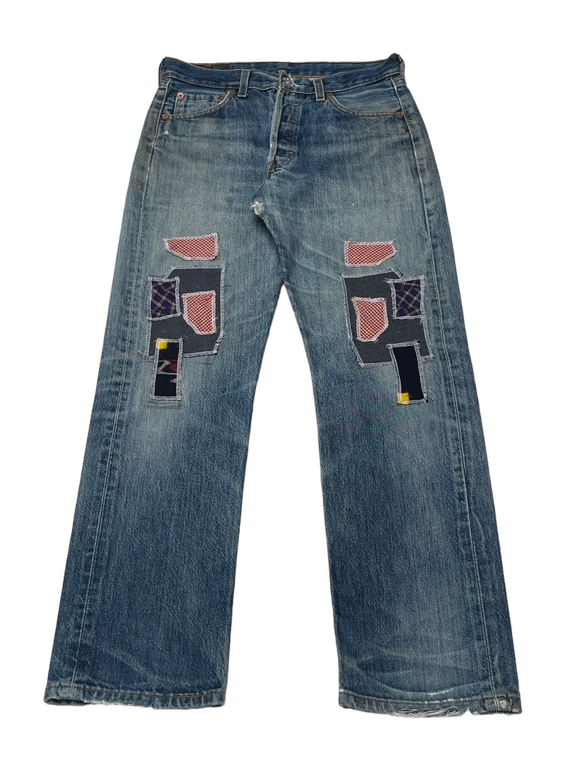 Vintage Brand Levi’s 501 Made In Usa Patchwork Jeans 1990s