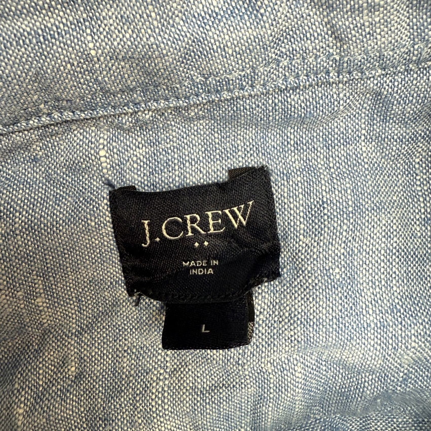 J.Crew VINTAGE: No — actually, not vintage; keep as J.CREW Shirt Mens Large Light Blue Linen Button Down Casual Size US L / EU 52-54 / 3 - 3 Thumbnail