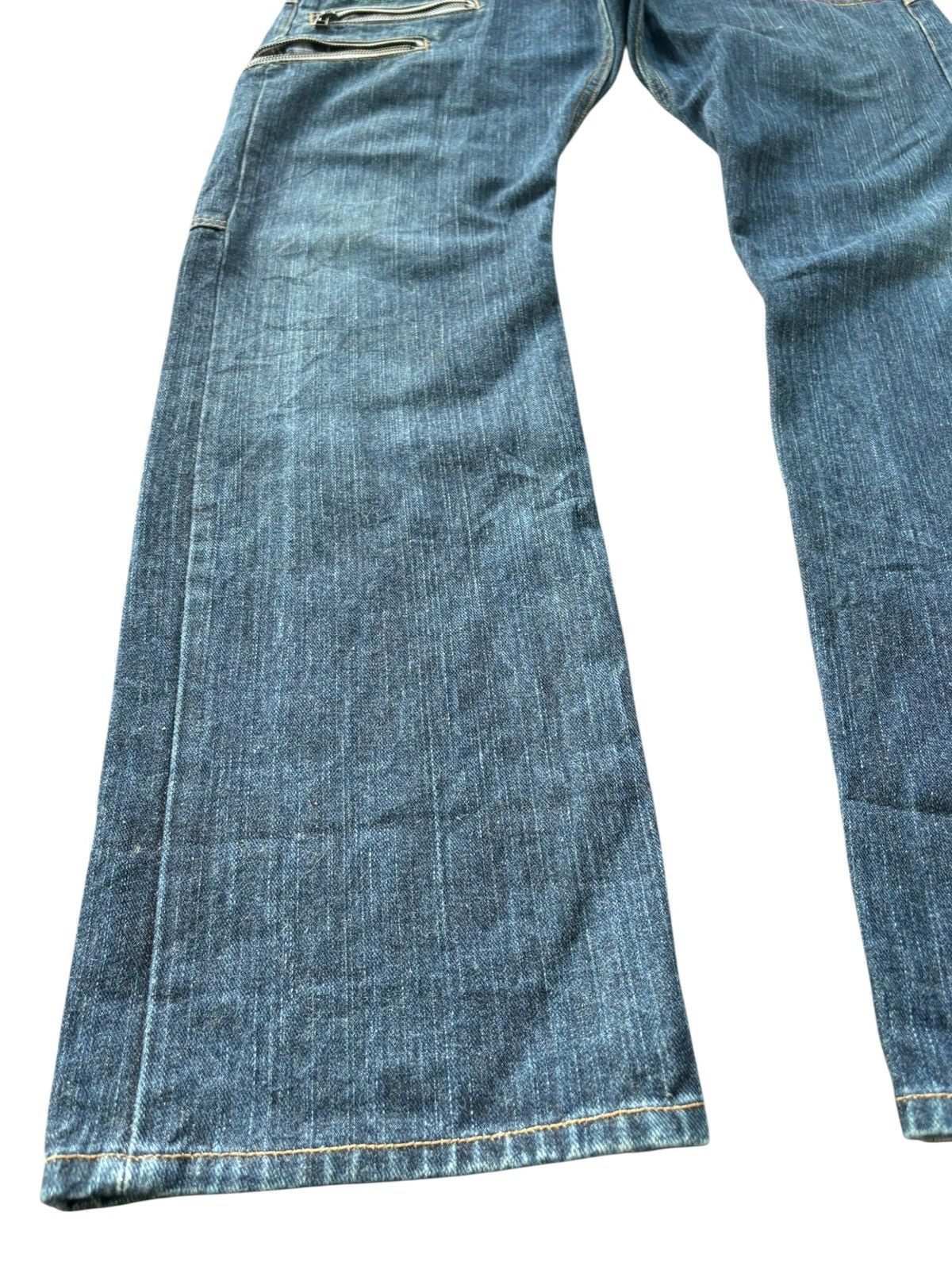 Japanese Brand VTG Y2K Dominate Double Waist Raw Denim Loose Jeans Size US 31 - 6 Thumbnail