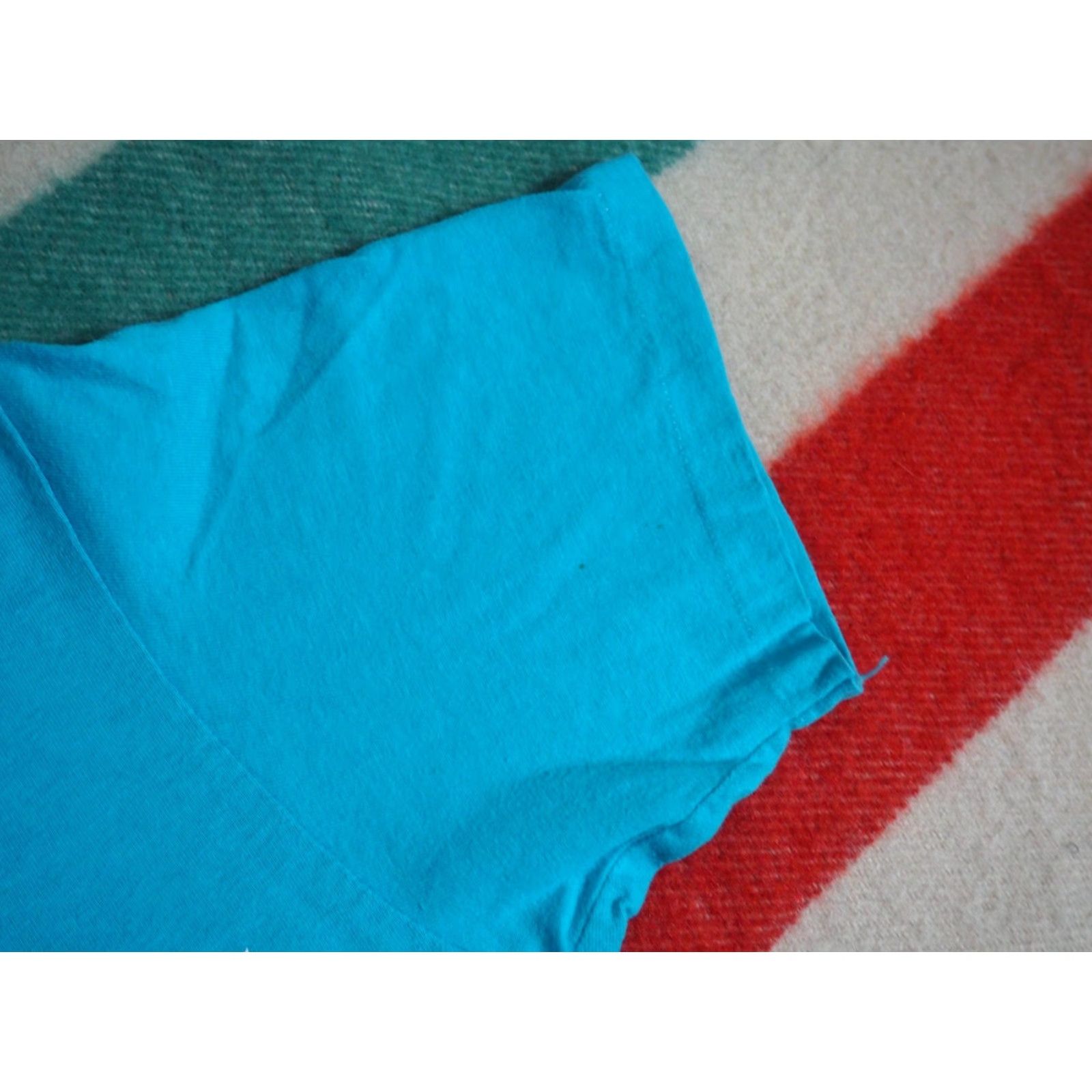 Hanes VINTAGE Hanes T-Shirt Hawaii Palm Blue 90s 80s USA Made Surf Tee Mens L Size US L / EU 52-54 / 3 - 5 Thumbnail