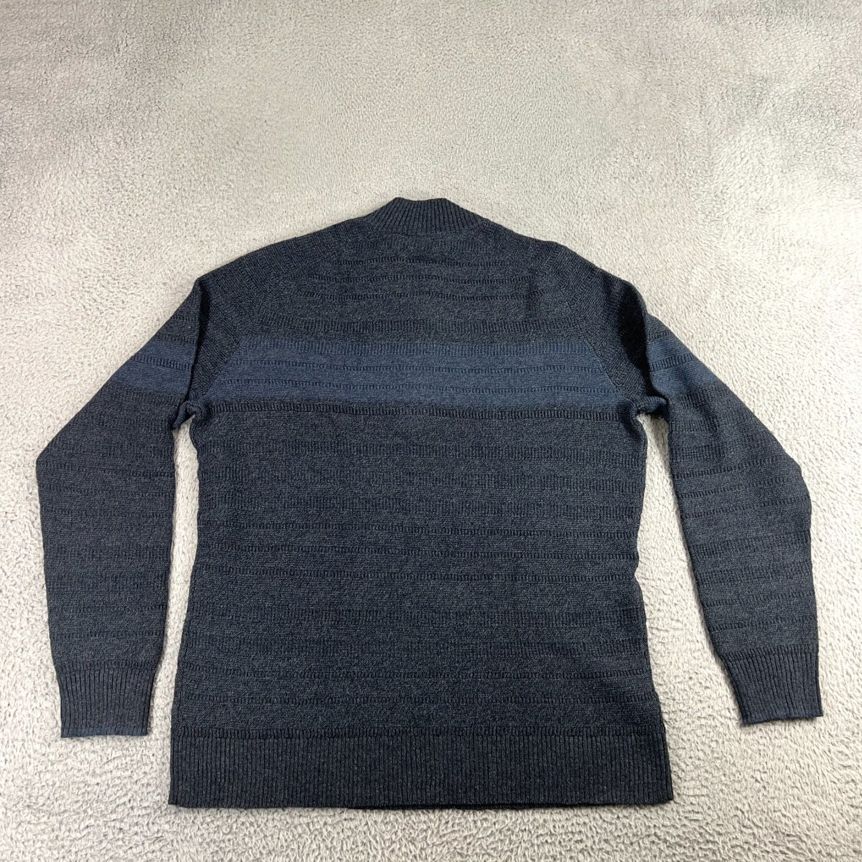 Smartwool SmartWool Mens L Sweater Ripple Ridge Stripe Half Zip Blue Pullover Wool Blend Zip Logo Zipper Accents 1/2 Zip Size US L / EU 52-54 / 3 - 7 Thumbnail