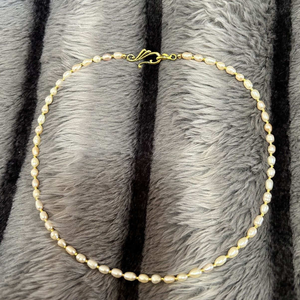 Handmade Handcrafted elegant genuine fresh water pearl necklace Size ONE SIZE - 5 Thumbnail