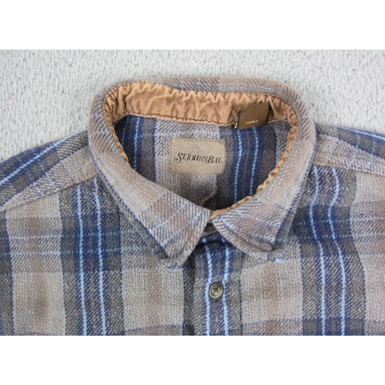 Vintage VINTAGE St Johns Bay Shirt Men XL Blue Plaid Flannel Button-Up 70s 80s USA Mens Size US XL / EU 56 / 4 - 3 Thumbnail