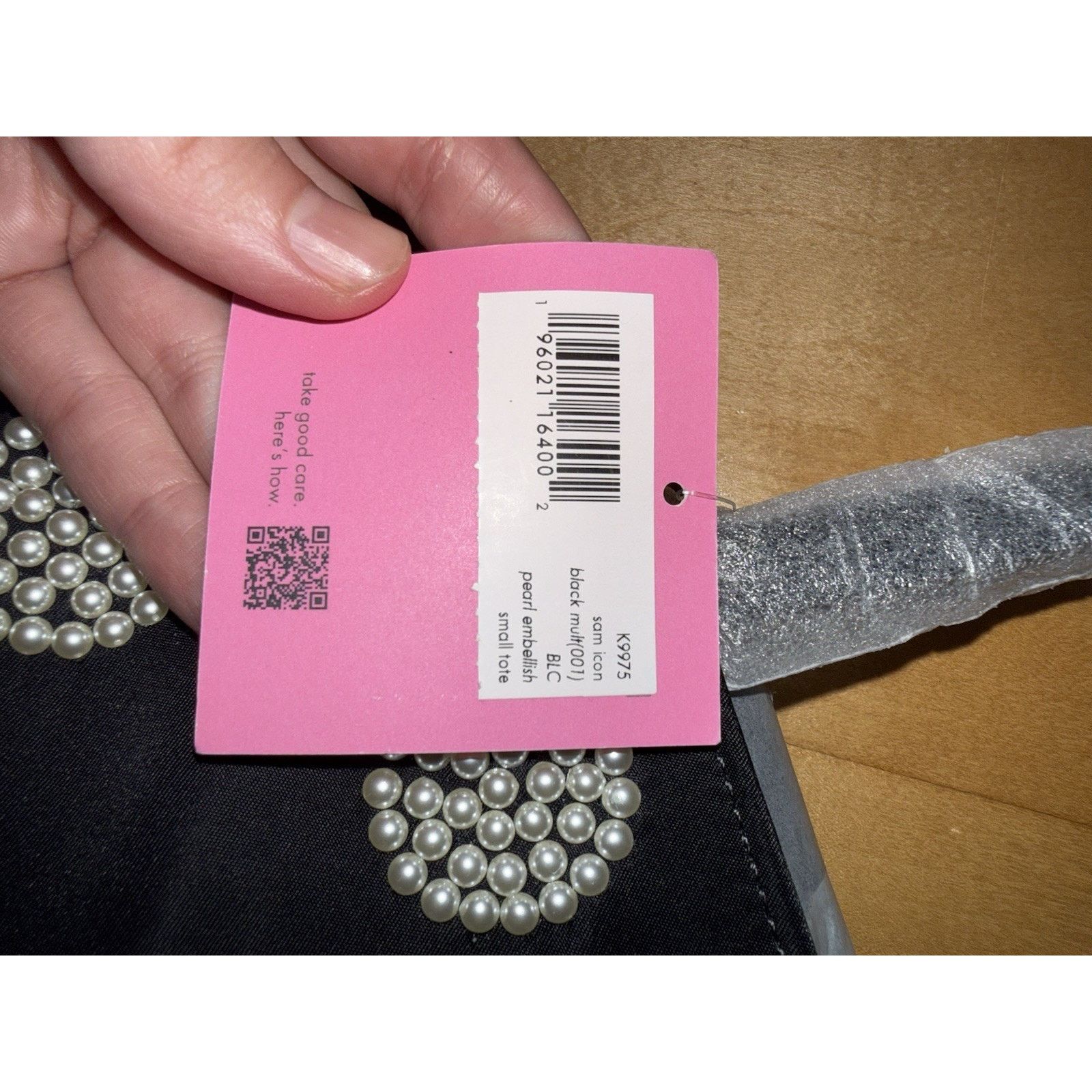 Kate Spade NWT Kate Spade New York Mini Sam Icon Pearl Nylon Tote Black Size ONE SIZE - 3 Thumbnail