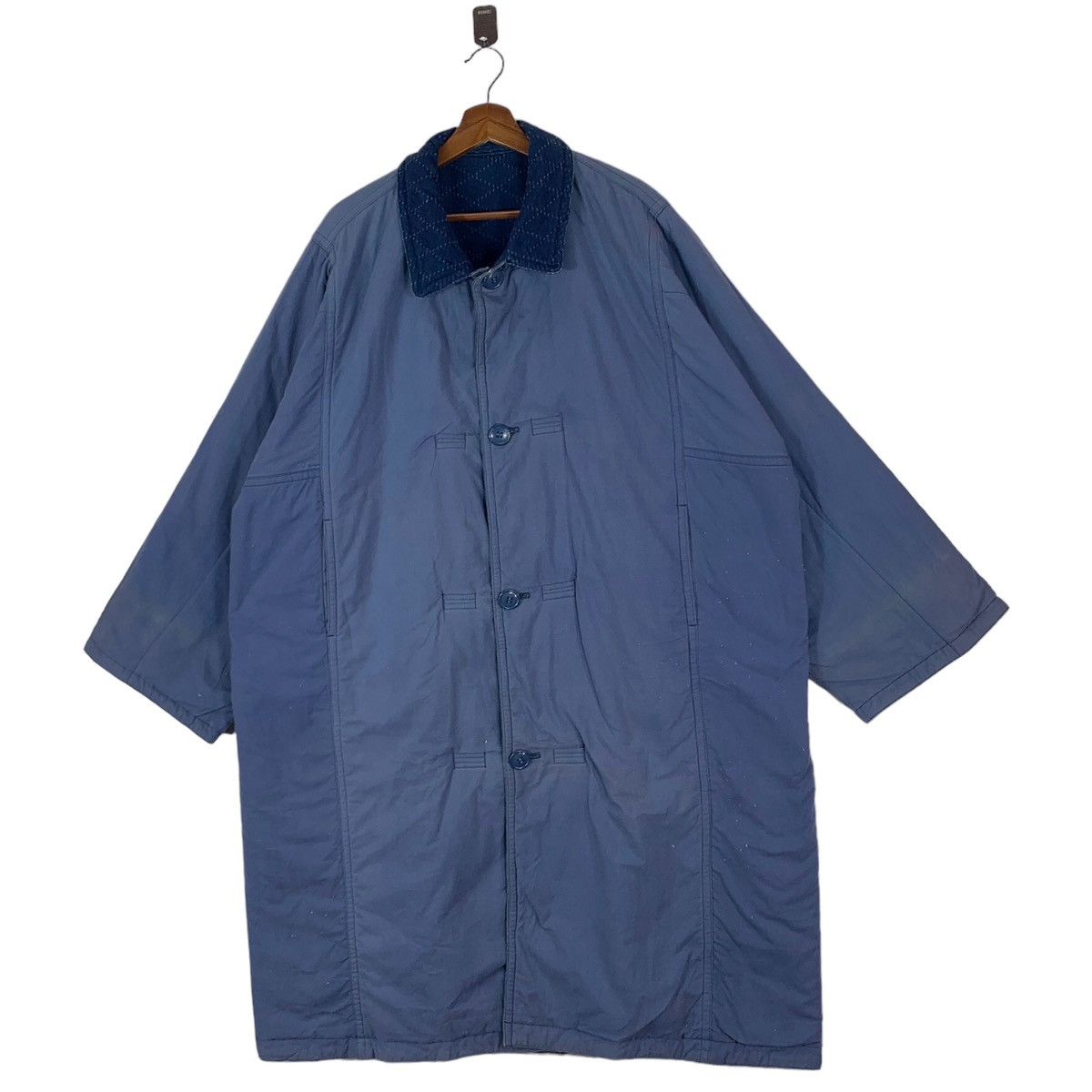 Issey Miyake VINTAGE 80s ISSEY MIYAKE IS LABEL INDIGO DENIM BORO JACKET Size US XL / EU 56 / 4 - 11 Thumbnail